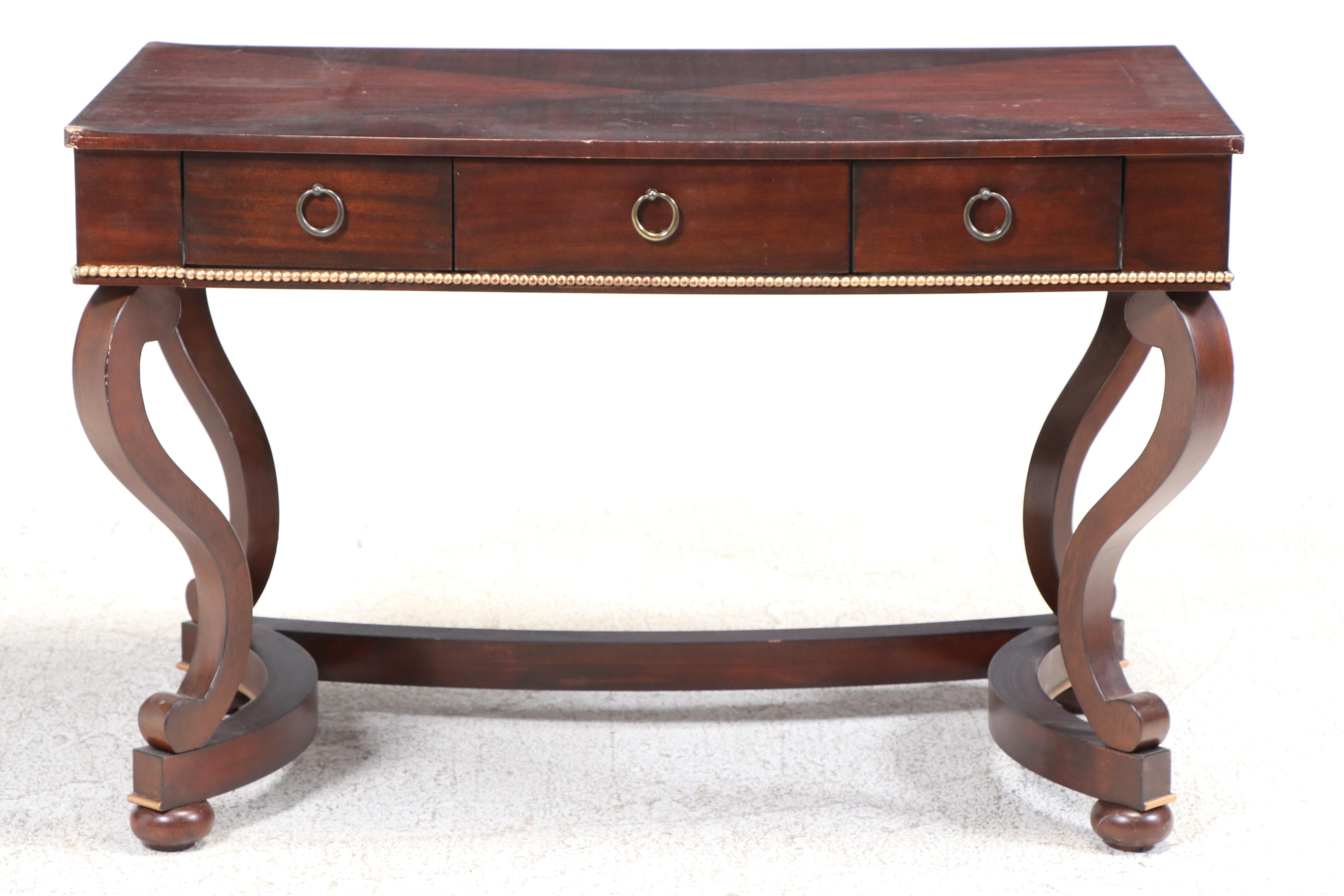 Calmart Classical Style Mahogany Finish Three-Drawer Desk