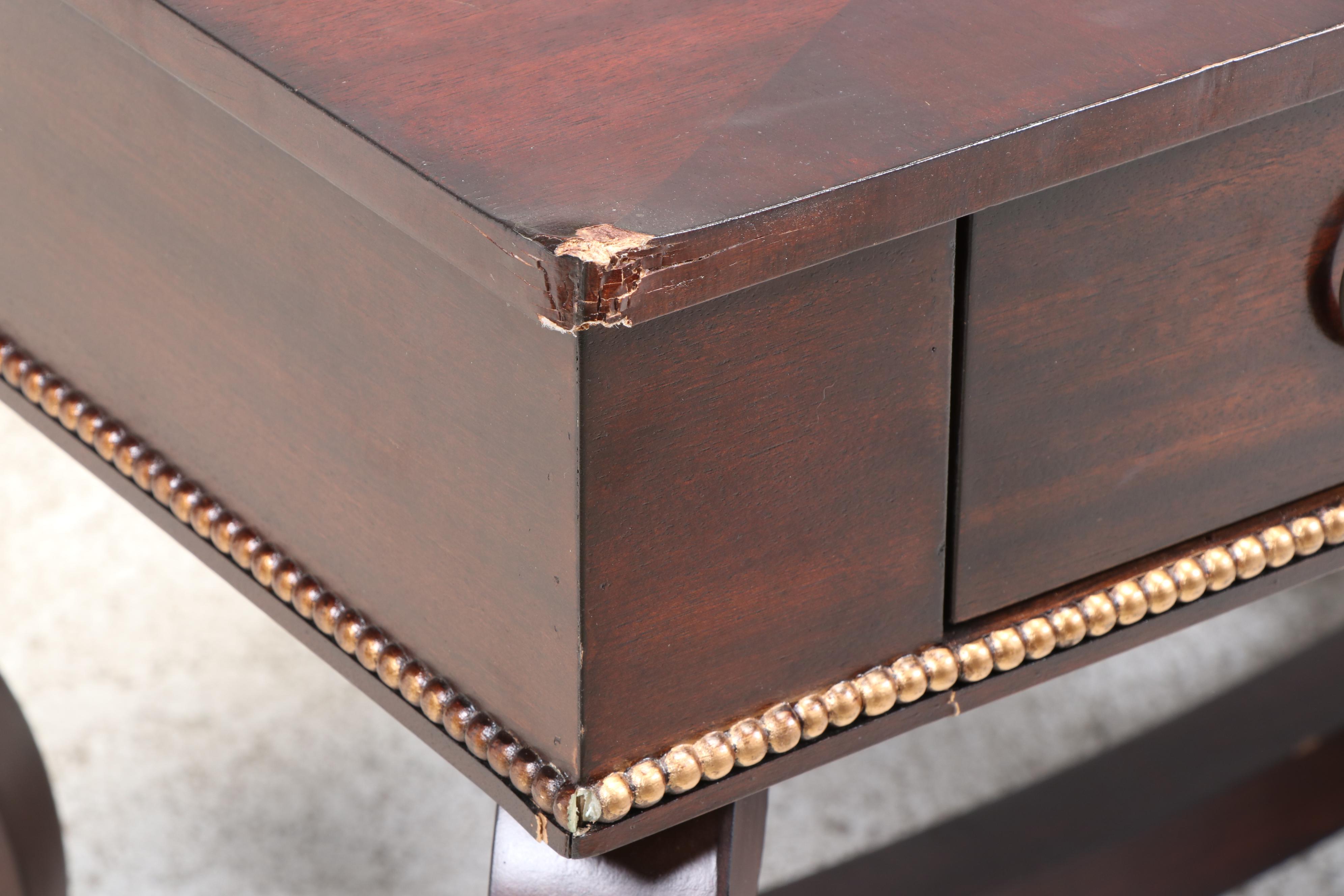 Calmart Classical Style Mahogany Finish Three-Drawer Desk