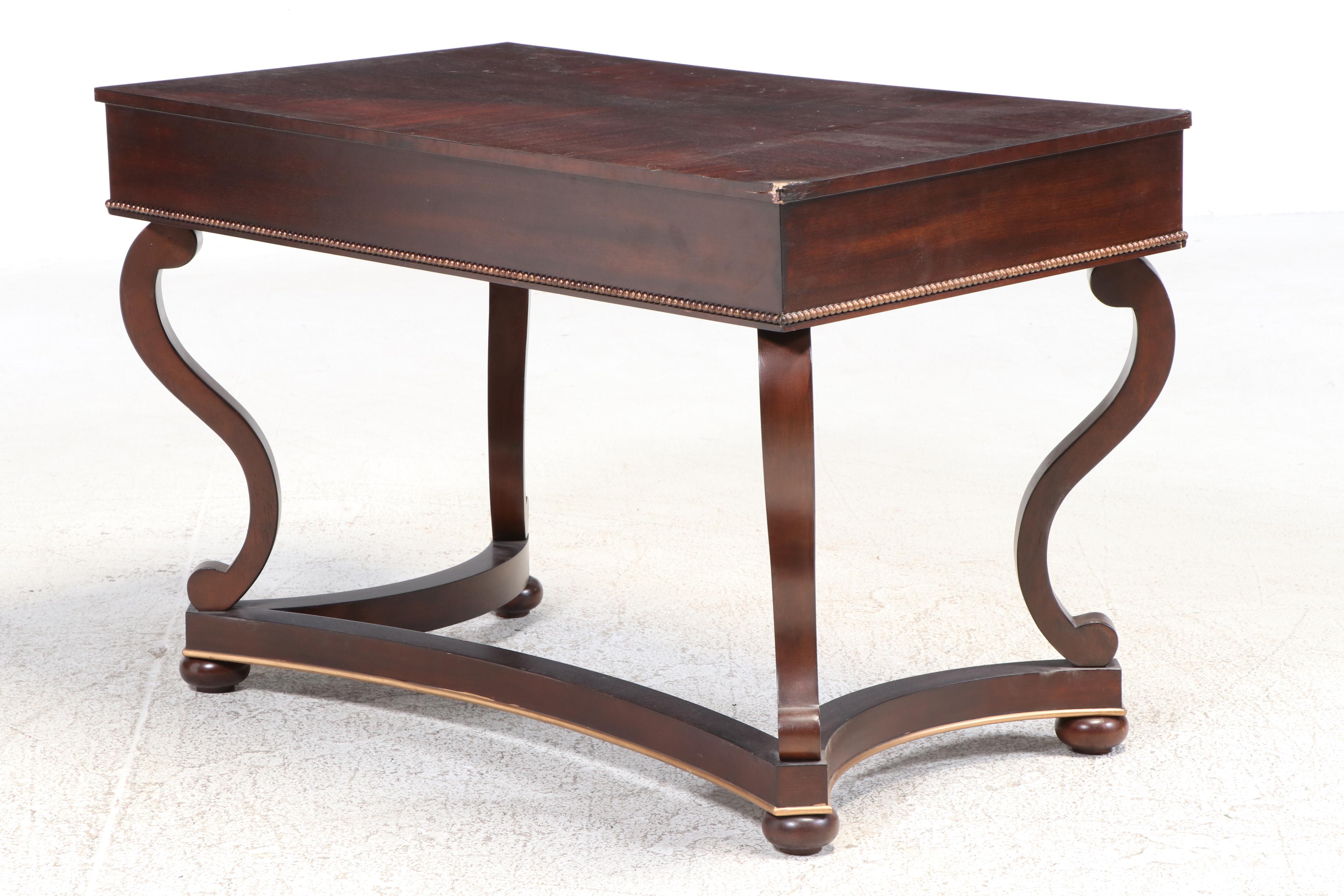 Calmart Classical Style Mahogany Finish Three-Drawer Desk