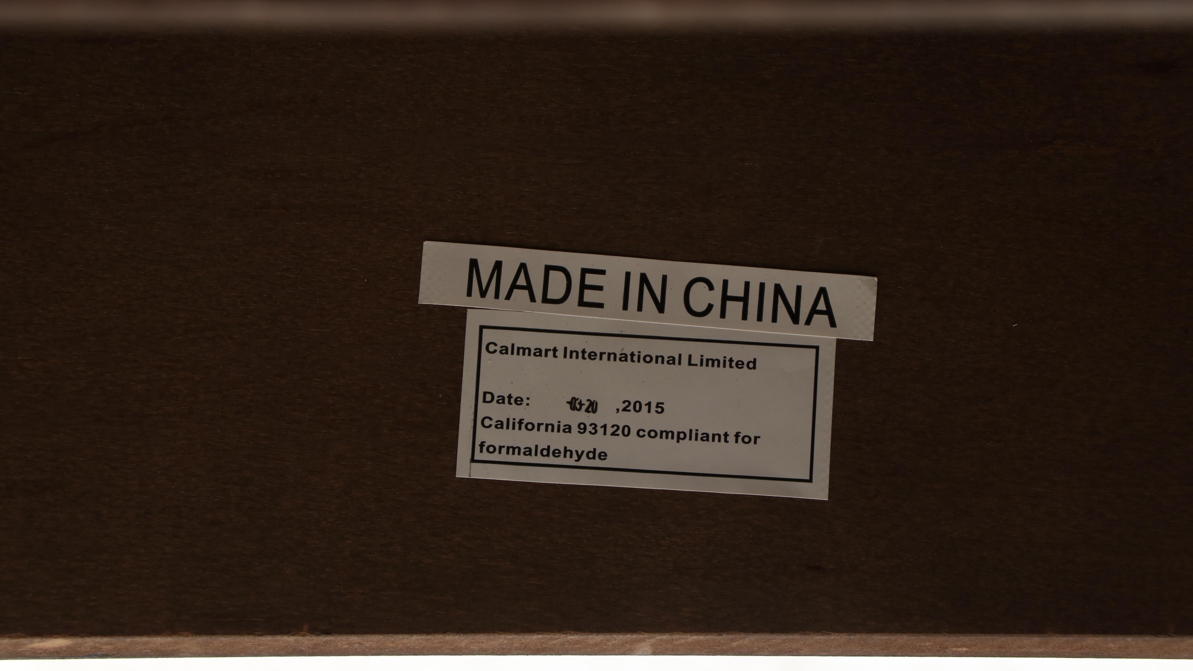 Calmart Classical Style Mahogany Finish Three-Drawer Desk