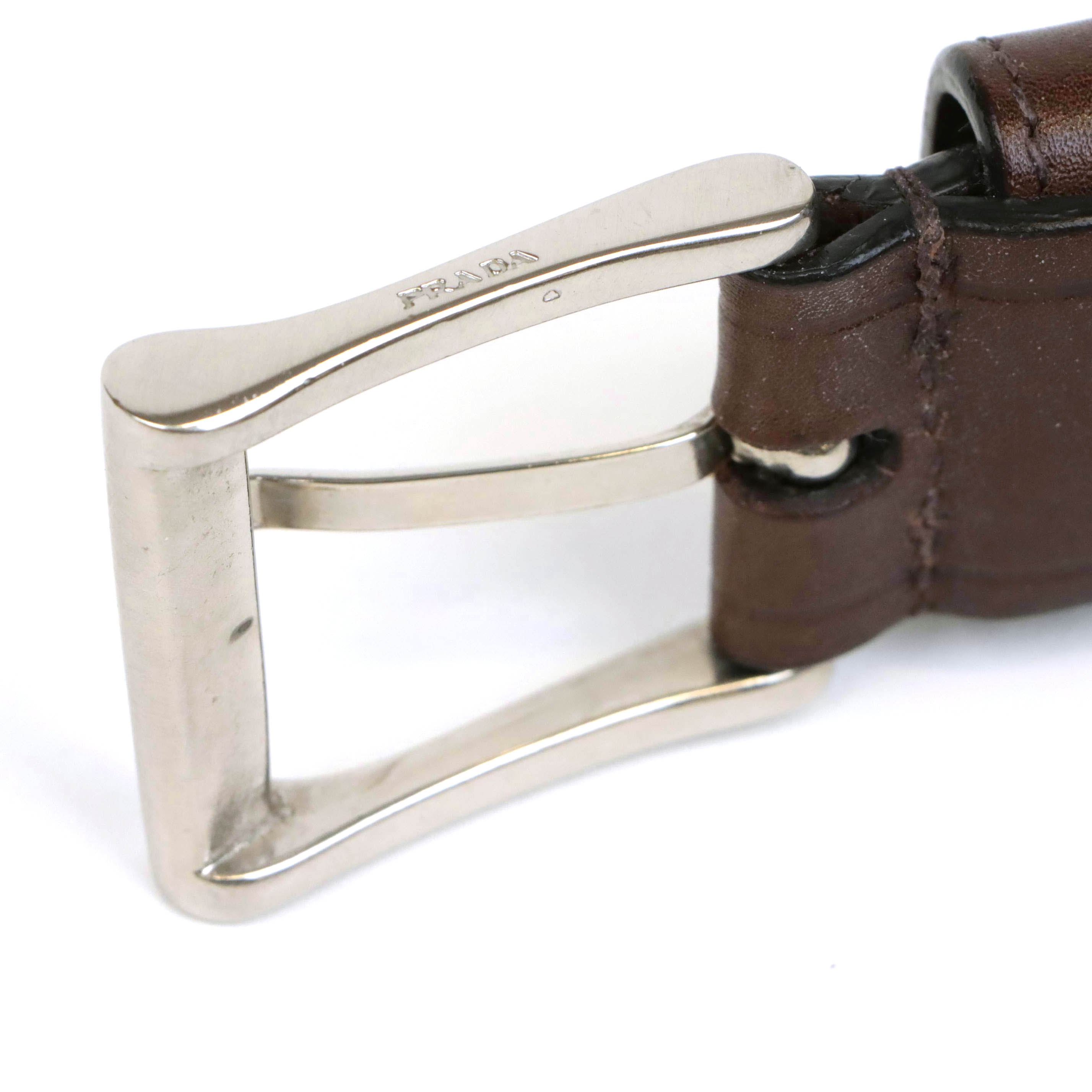 Men's Prada Brown Leather Belt