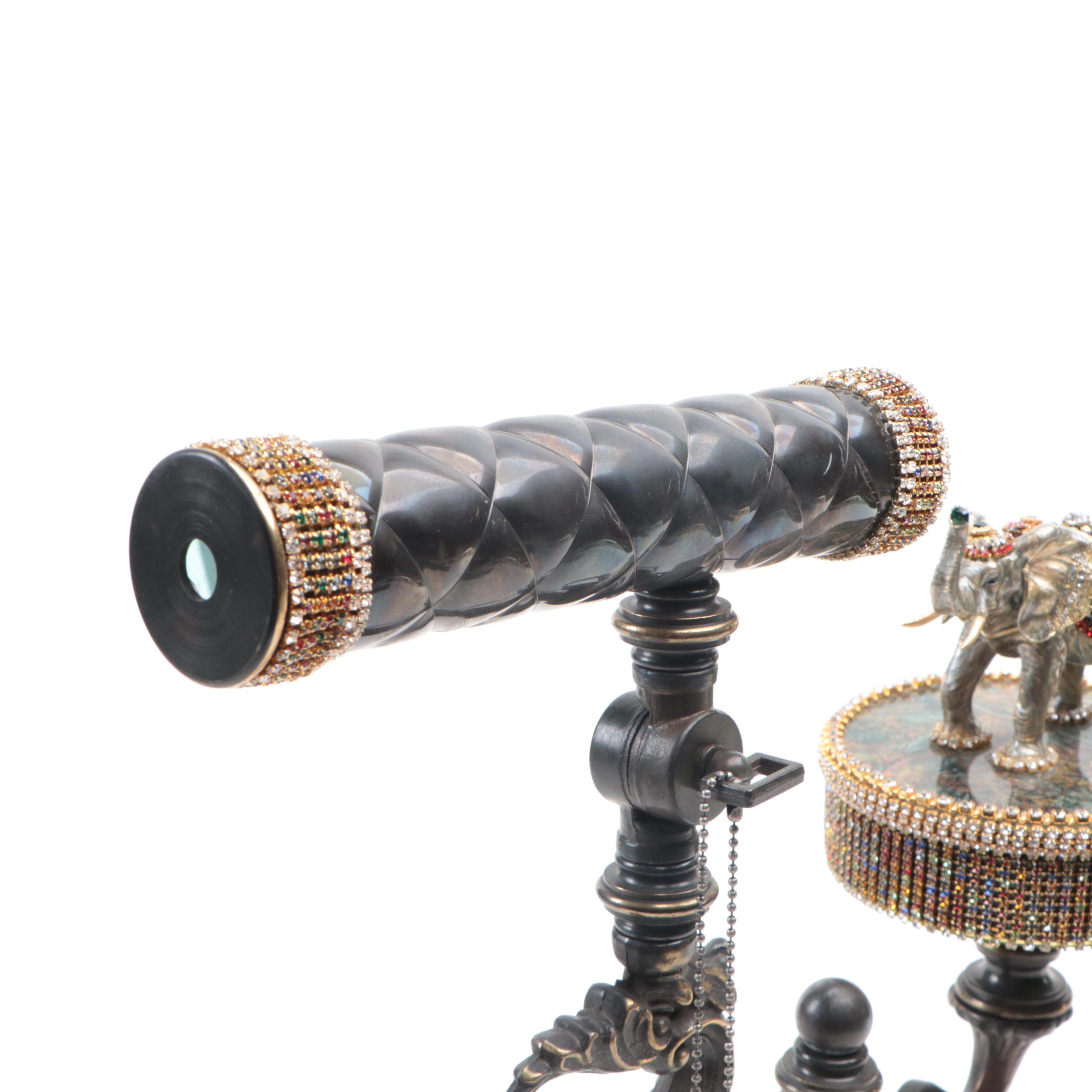 Massimo Strino "Sultana" Embellished Elephant Kaleidoscope Music Box, 2012
