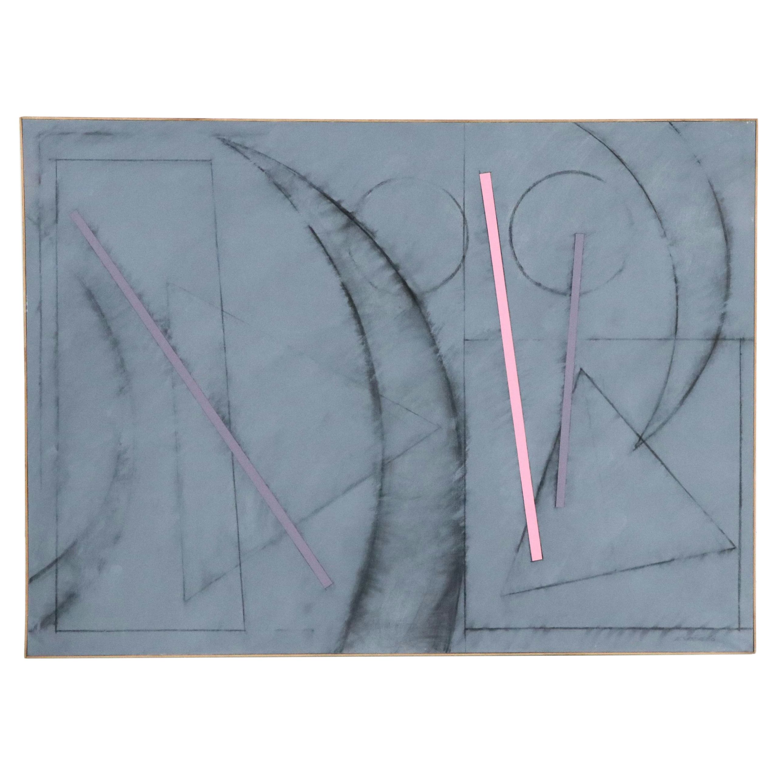 Walter Stomps Abstract Acrylic Composition "Dialogue in Gray," 1979