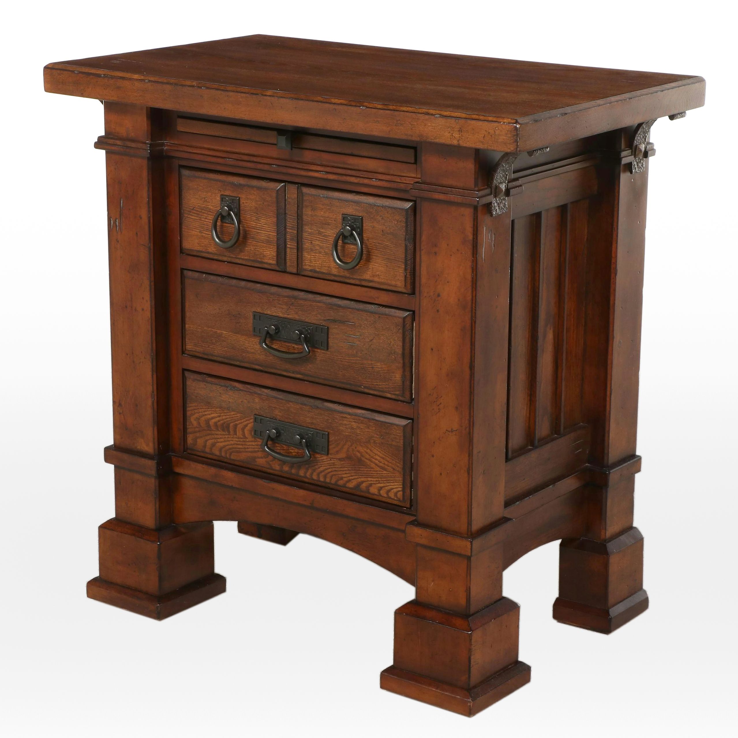 A.R.T. Furniture Arts and Crafts Style Oak Three-Drawer Bedside Chest