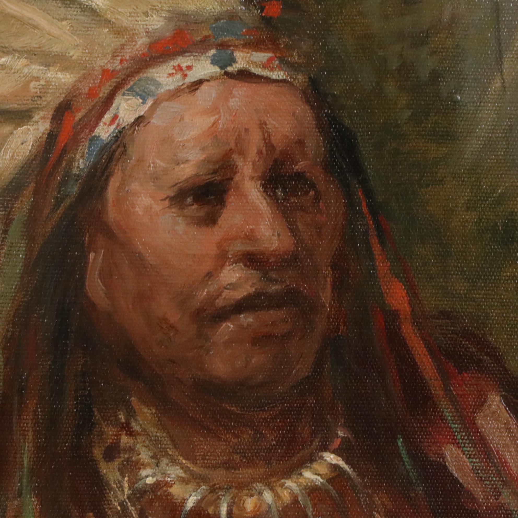 Charles T. Webber Oil Painting "Little Turtle," 1908