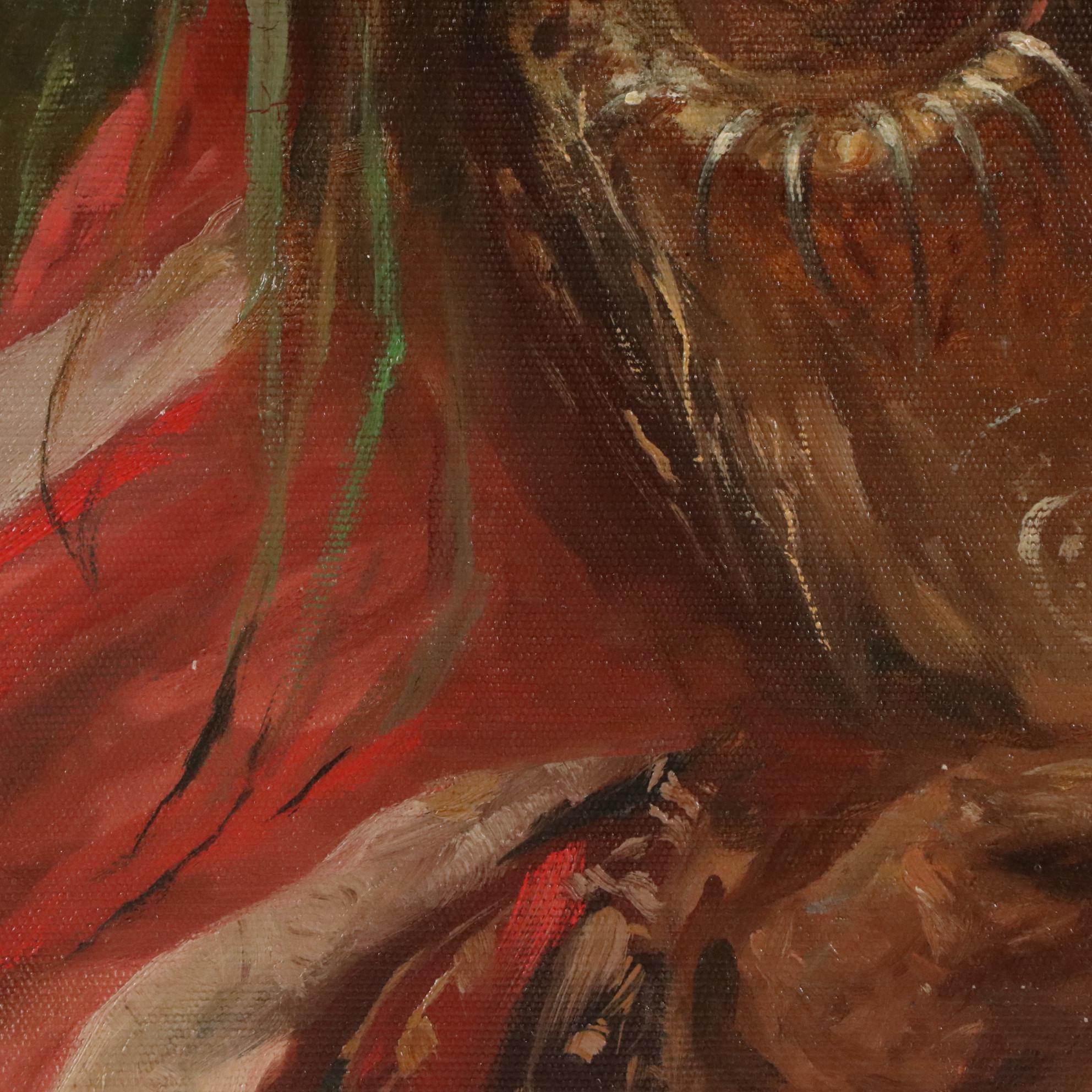 Charles T. Webber Oil Painting "Little Turtle," 1908