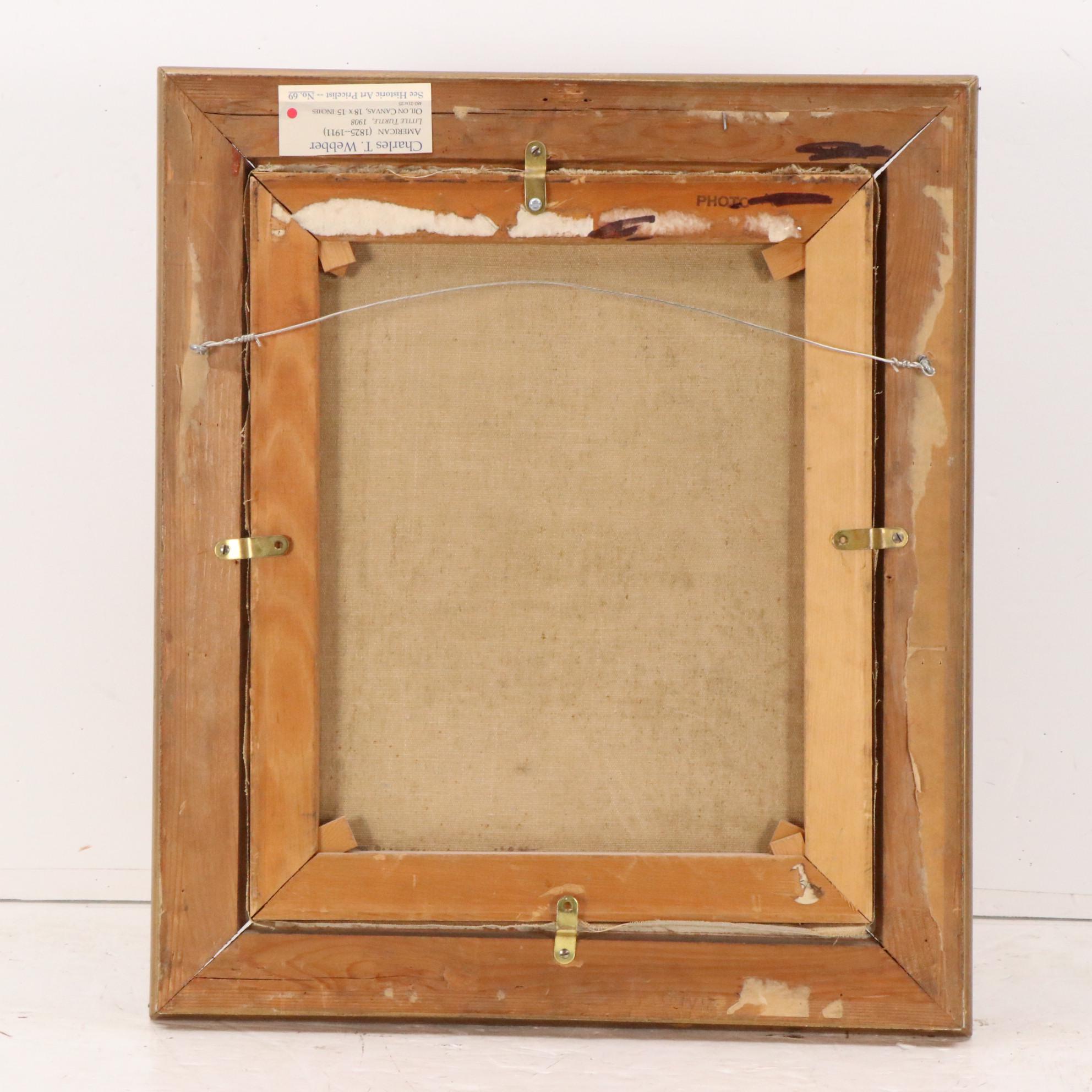 Charles T. Webber Oil Painting "Little Turtle," 1908