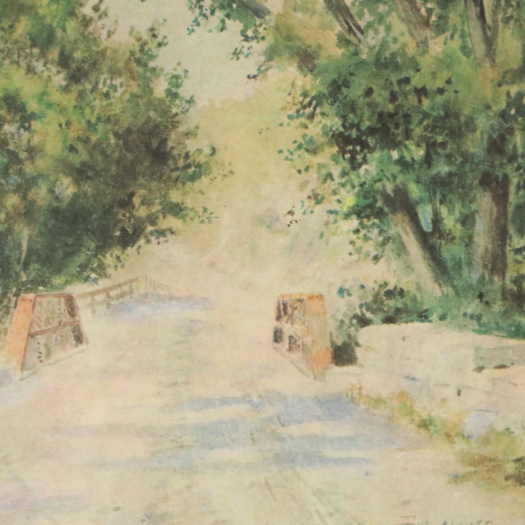 Offset Lithograph After Paul Sawyier "Fisherman's Catch," 1975