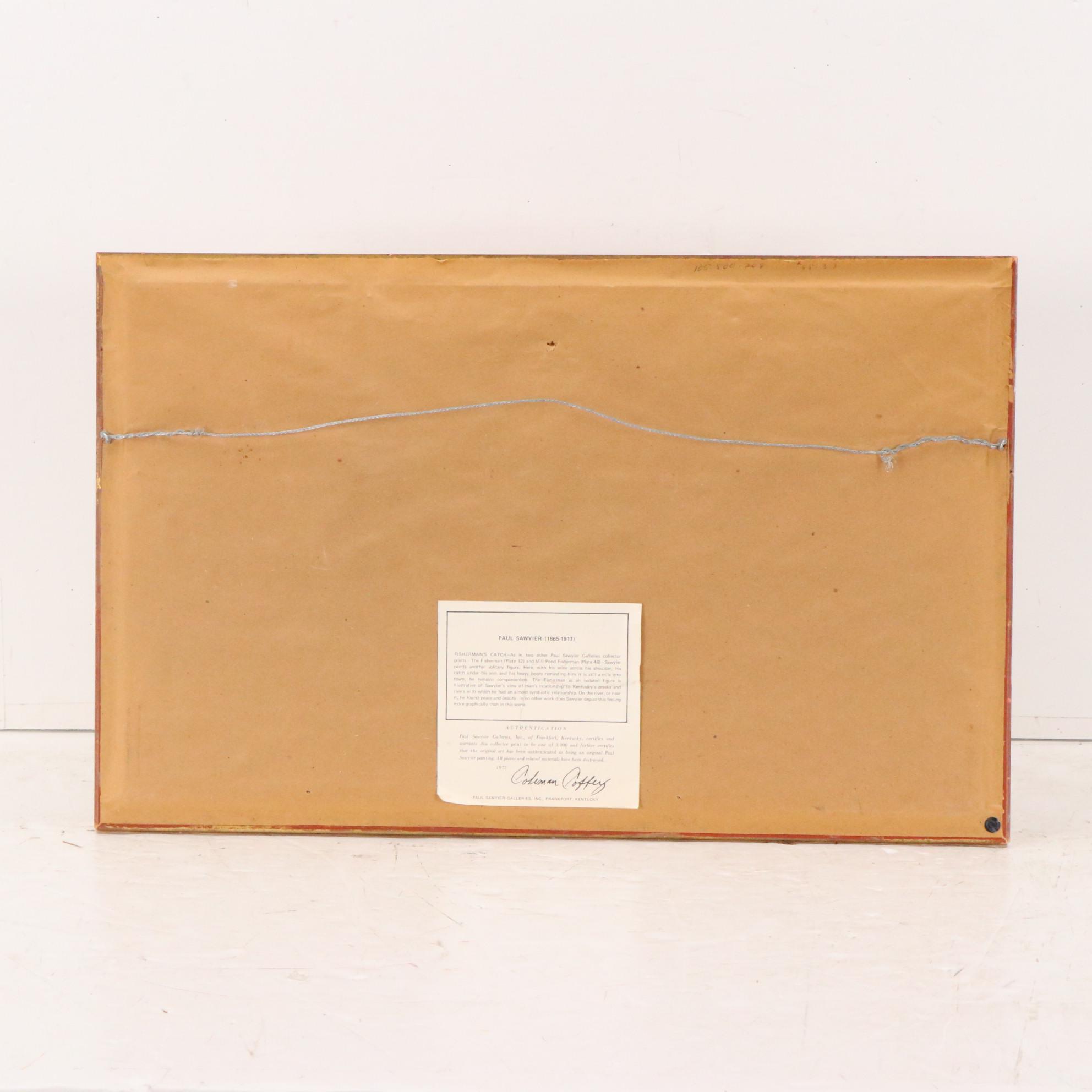 Offset Lithograph After Paul Sawyier "Fisherman's Catch," 1975