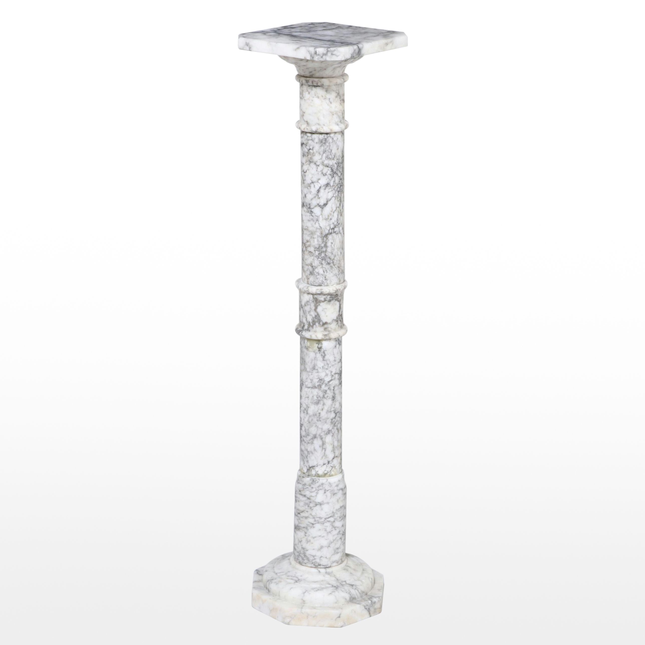 Carved Marble Plant Stand