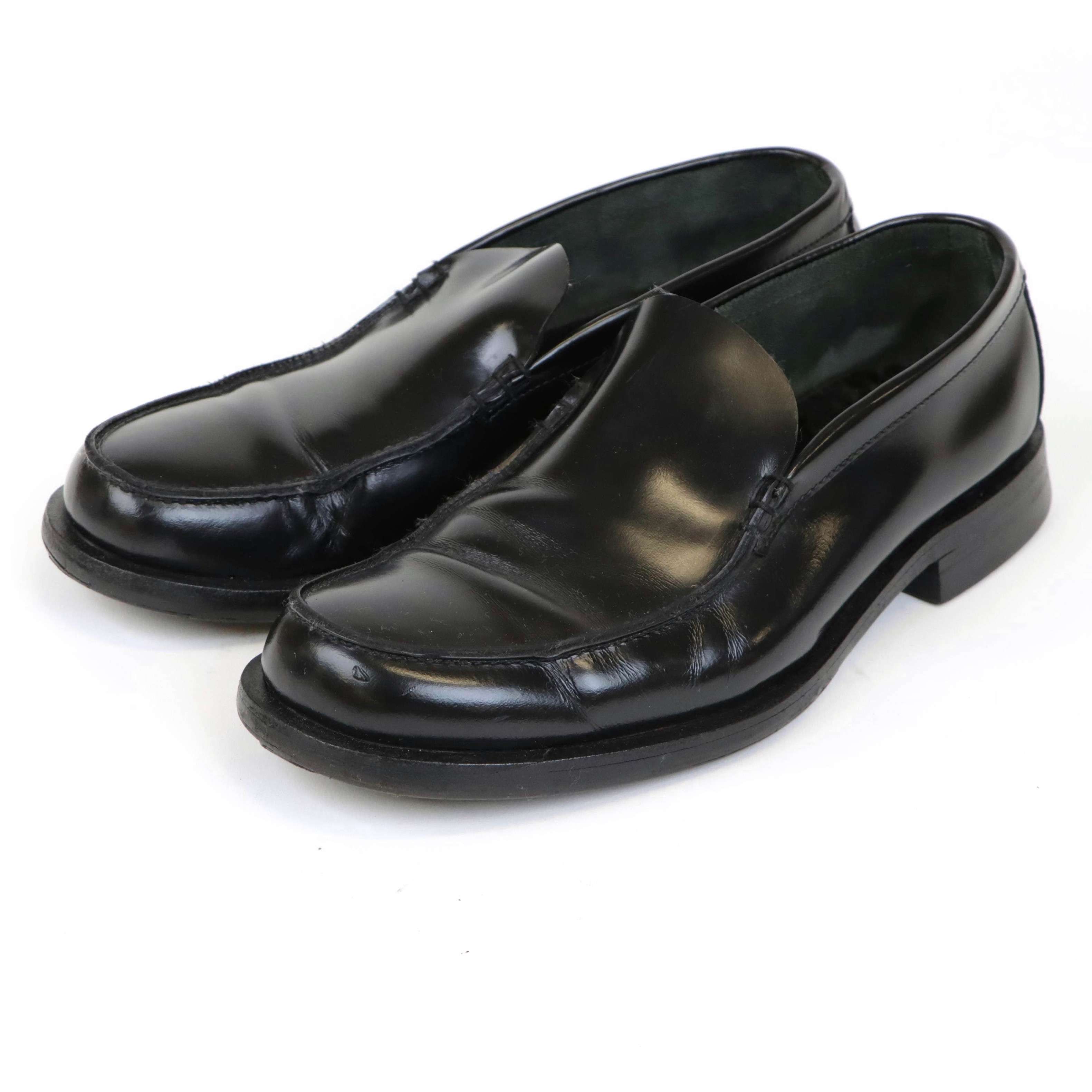 Men’s Prada Black Matte Patent Leather Loafers