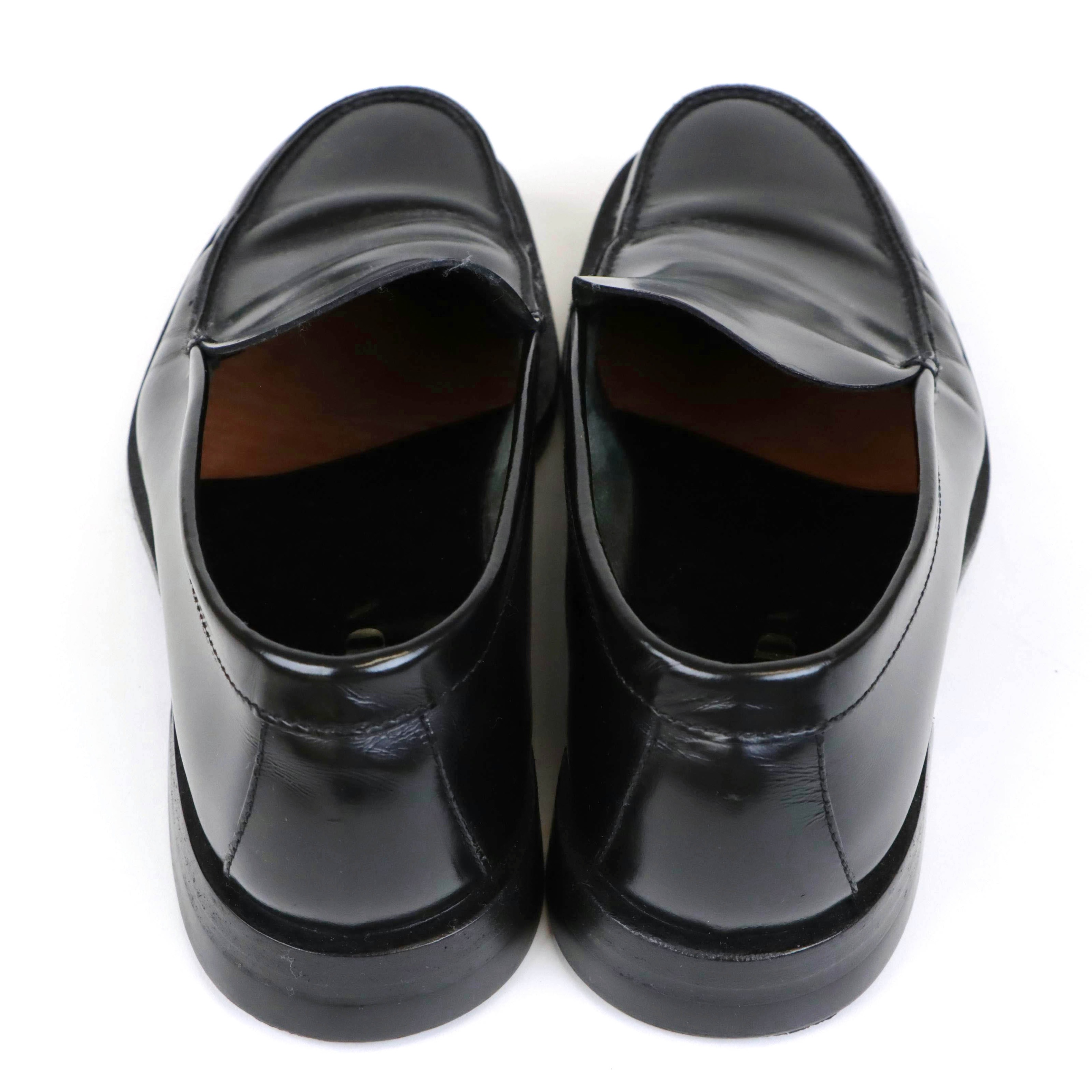 Men’s Prada Black Matte Patent Leather Loafers