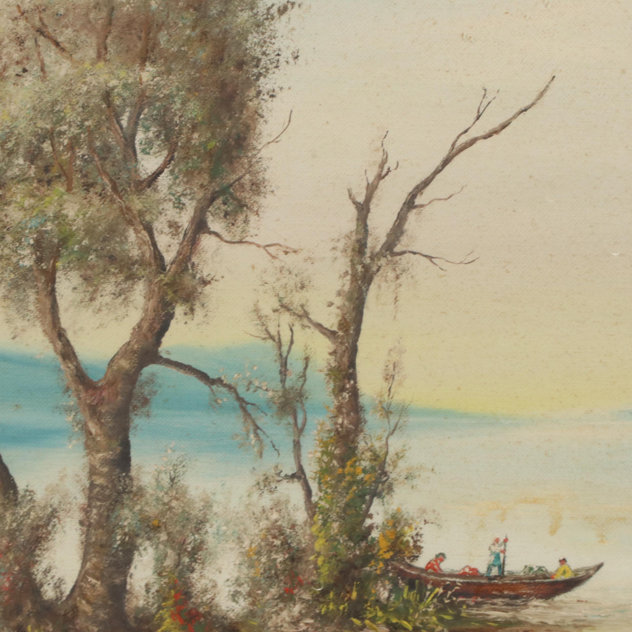 D. E. Jackson Coastal Landscape Oil Painting