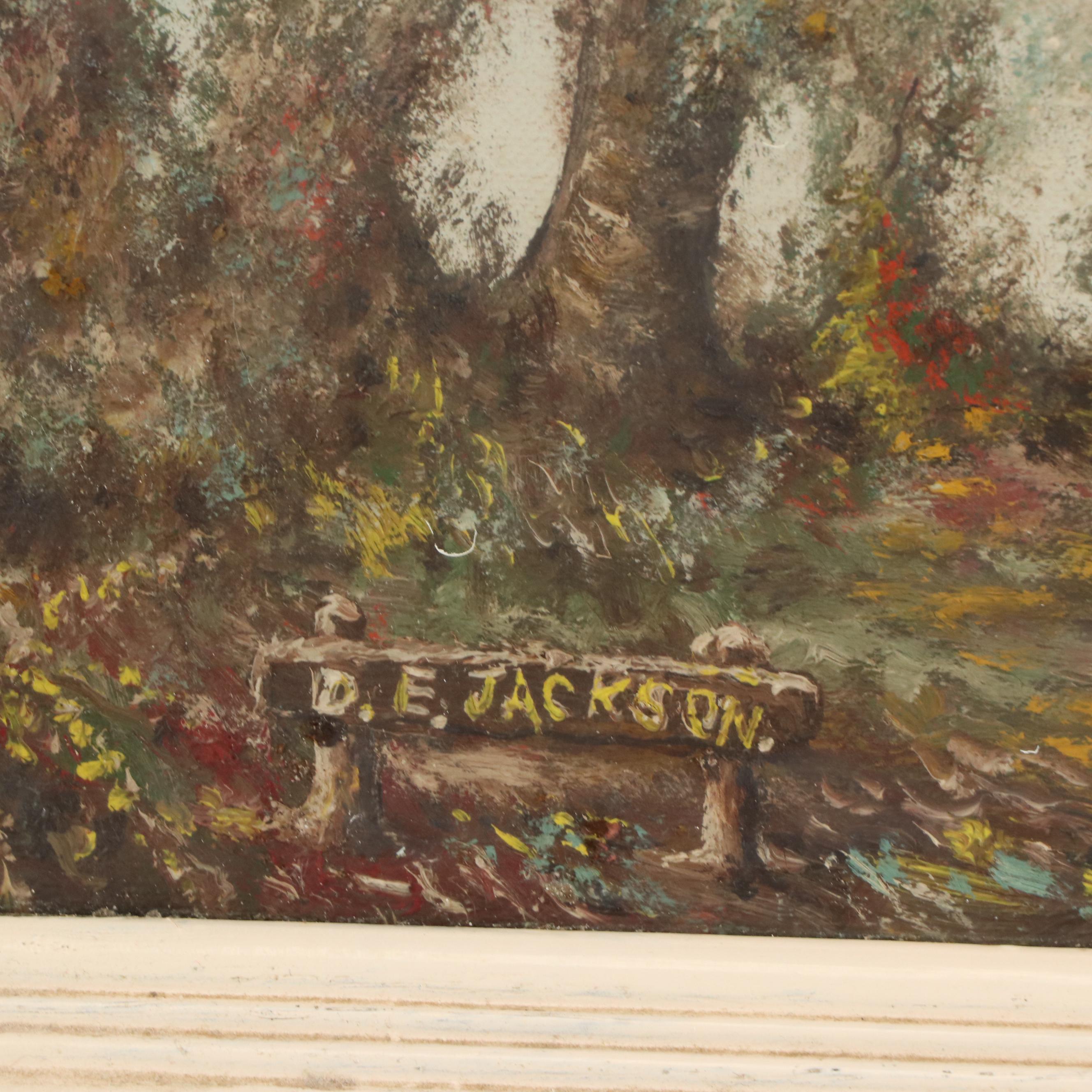 D. E. Jackson Coastal Landscape Oil Painting