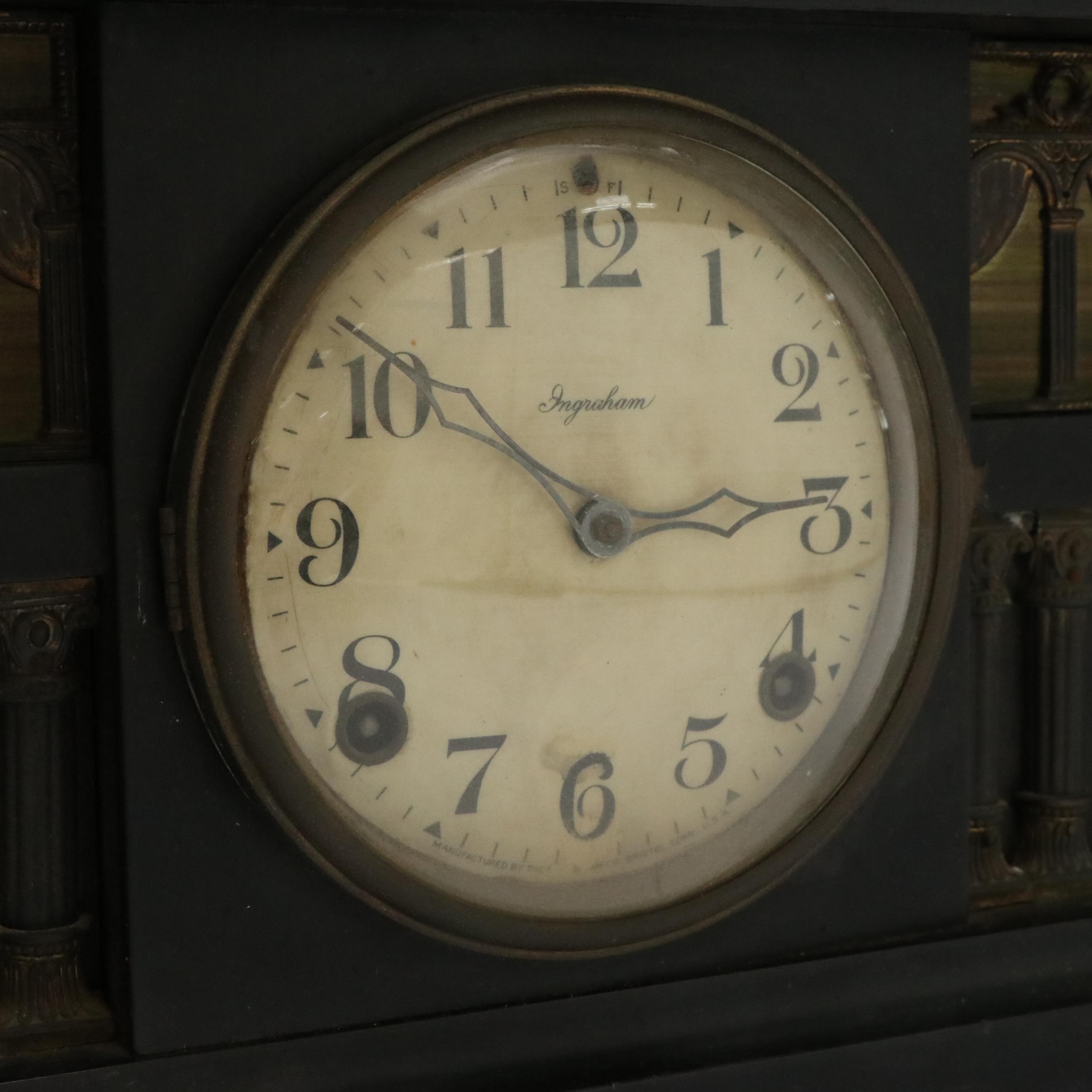 Ingraham "Palace" Enameled Wood Mantel Clock, C. 1912