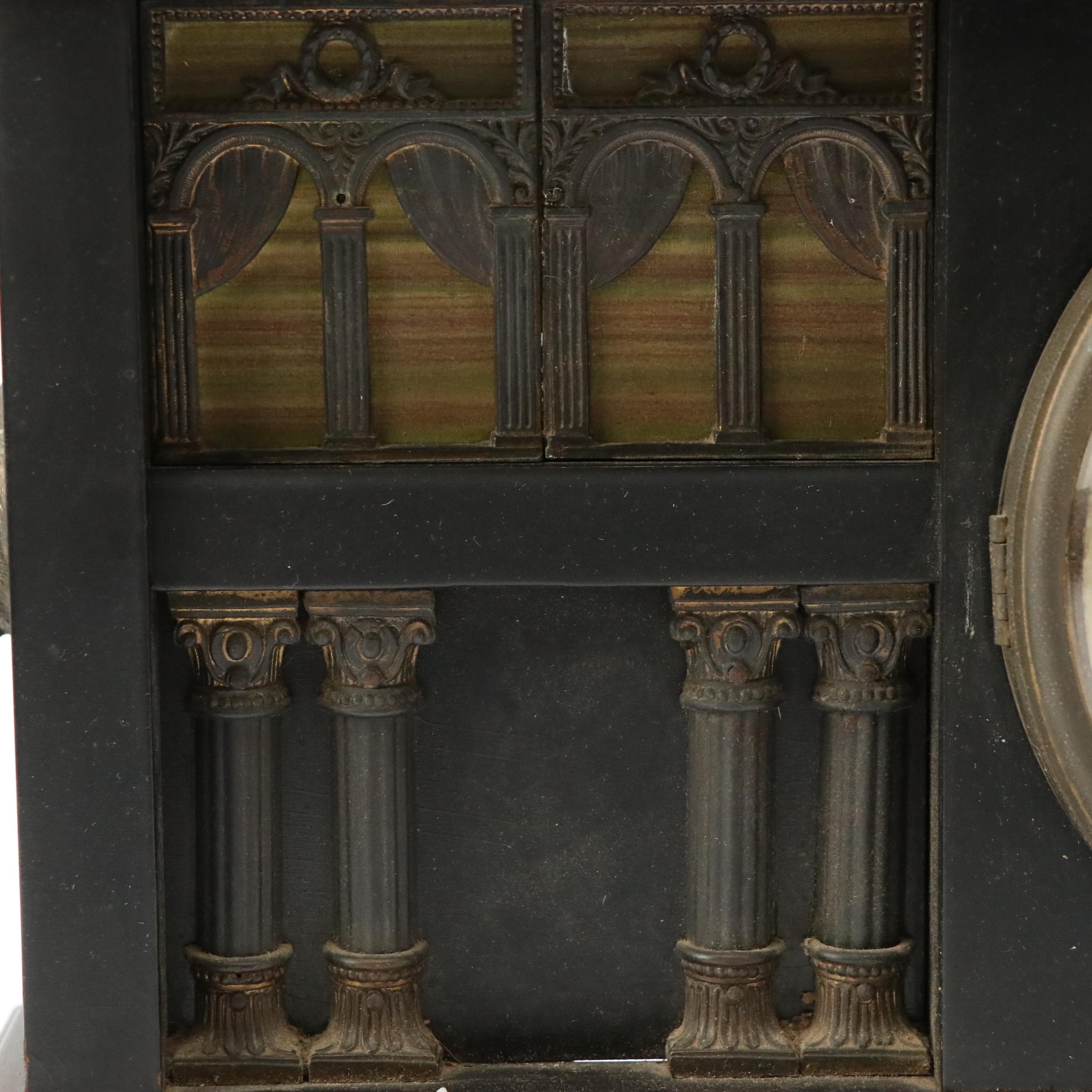 Ingraham "Palace" Enameled Wood Mantel Clock, C. 1912