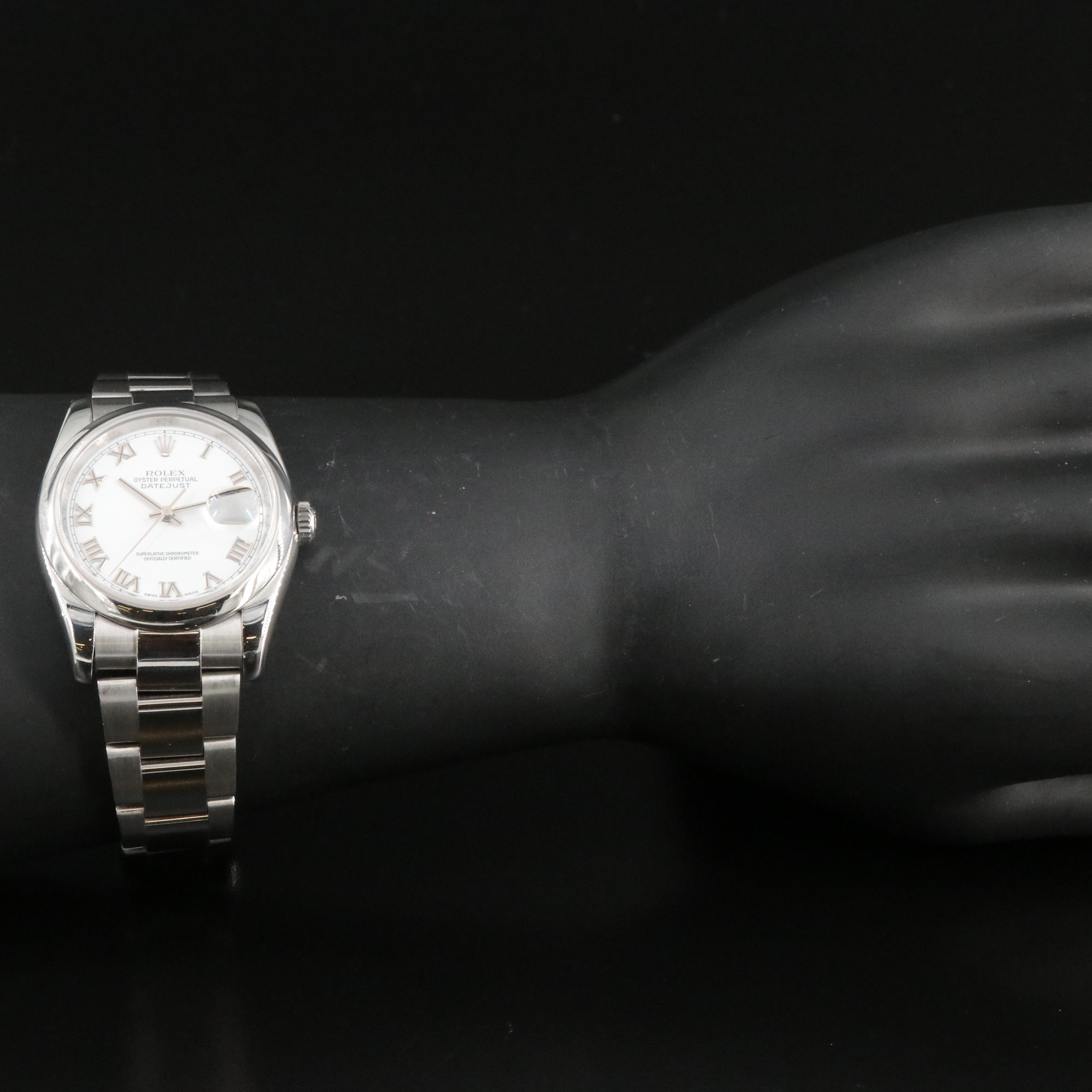 Rolex Datejust 116200 White Dial Roman Numeral Steel Automatic Watch