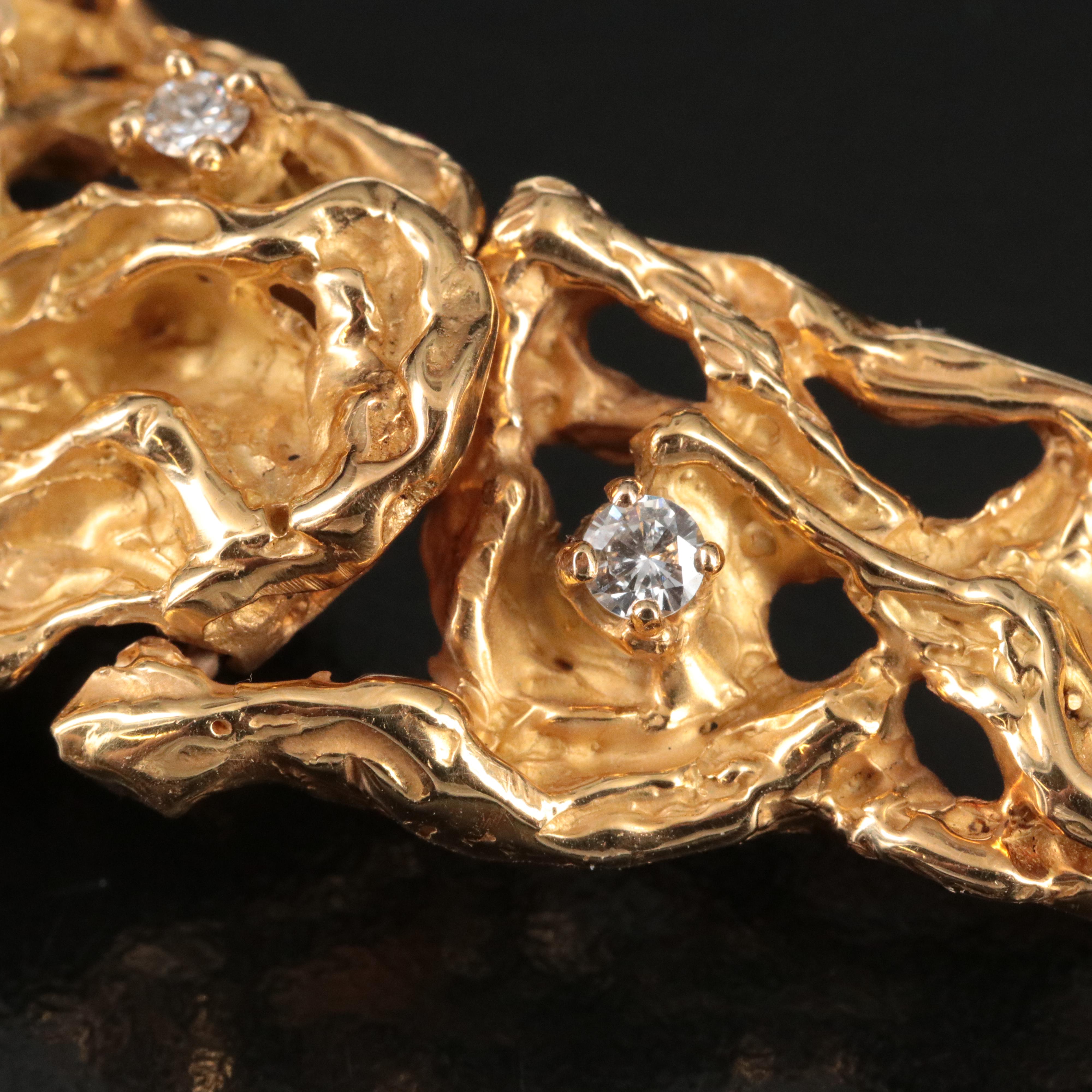 Arthur King 18K Baroque Pearl and Diamond Modernist Necklace, c.1970