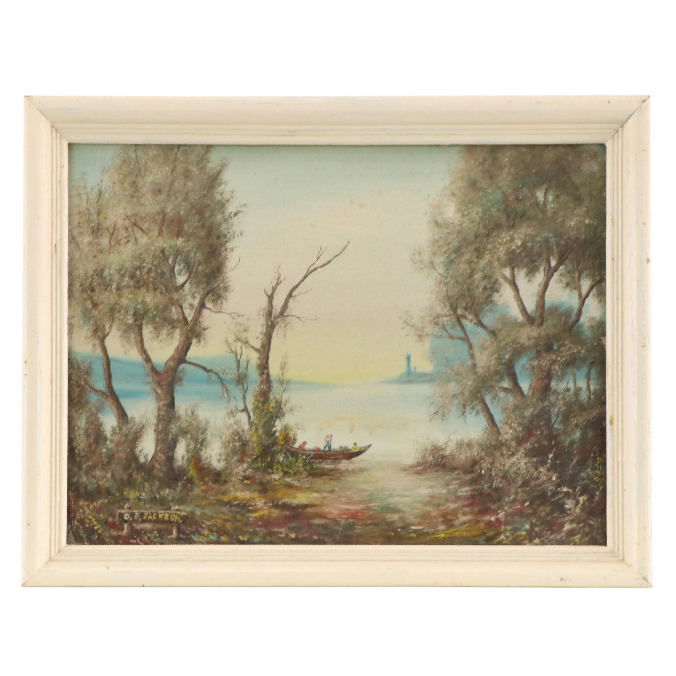 D. E. Jackson Coastal Landscape Oil Painting