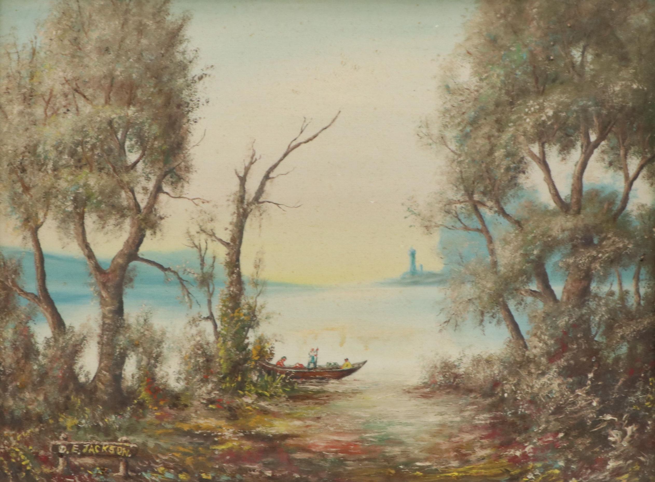 D. E. Jackson Coastal Landscape Oil Painting