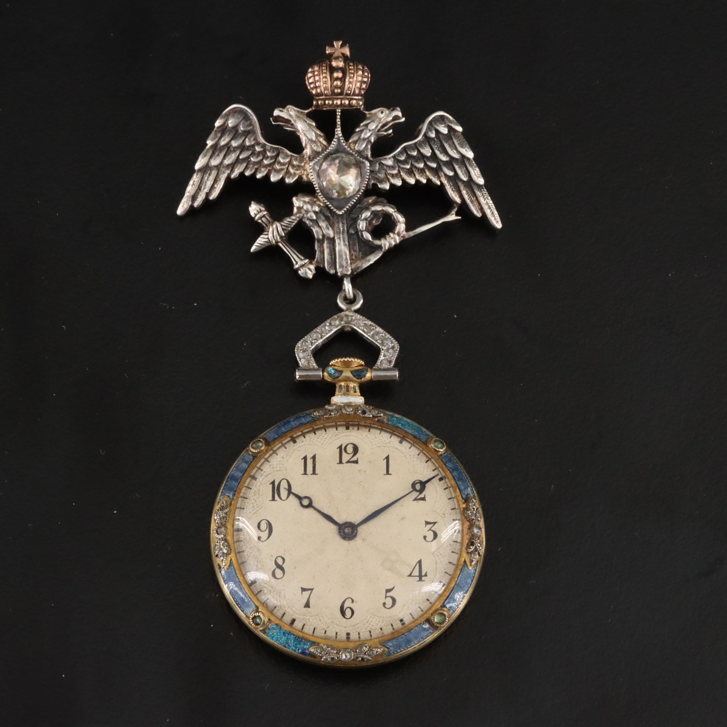 Antique Fabergé Pendant Watch with Box