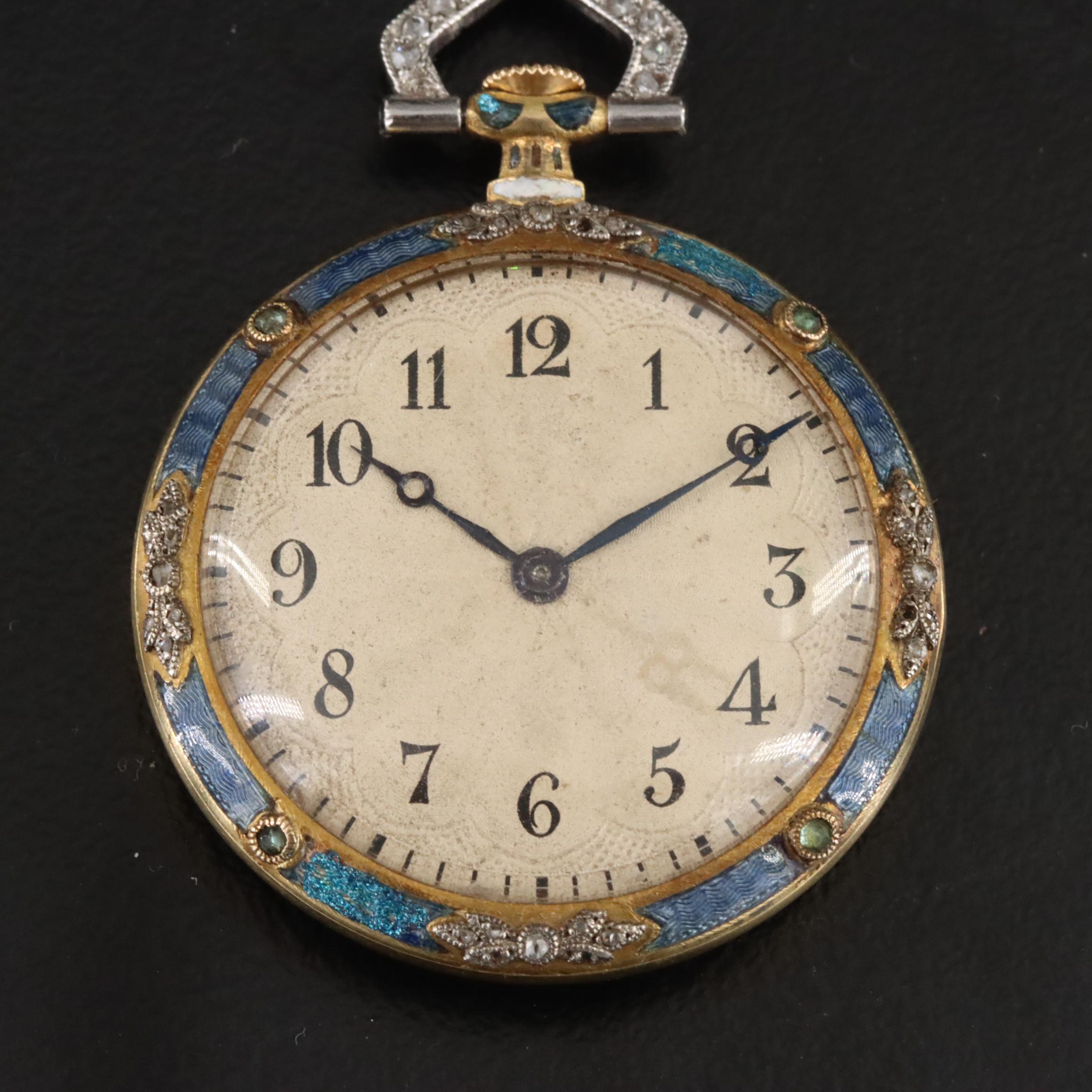 Antique Fabergé Pendant Watch with Box