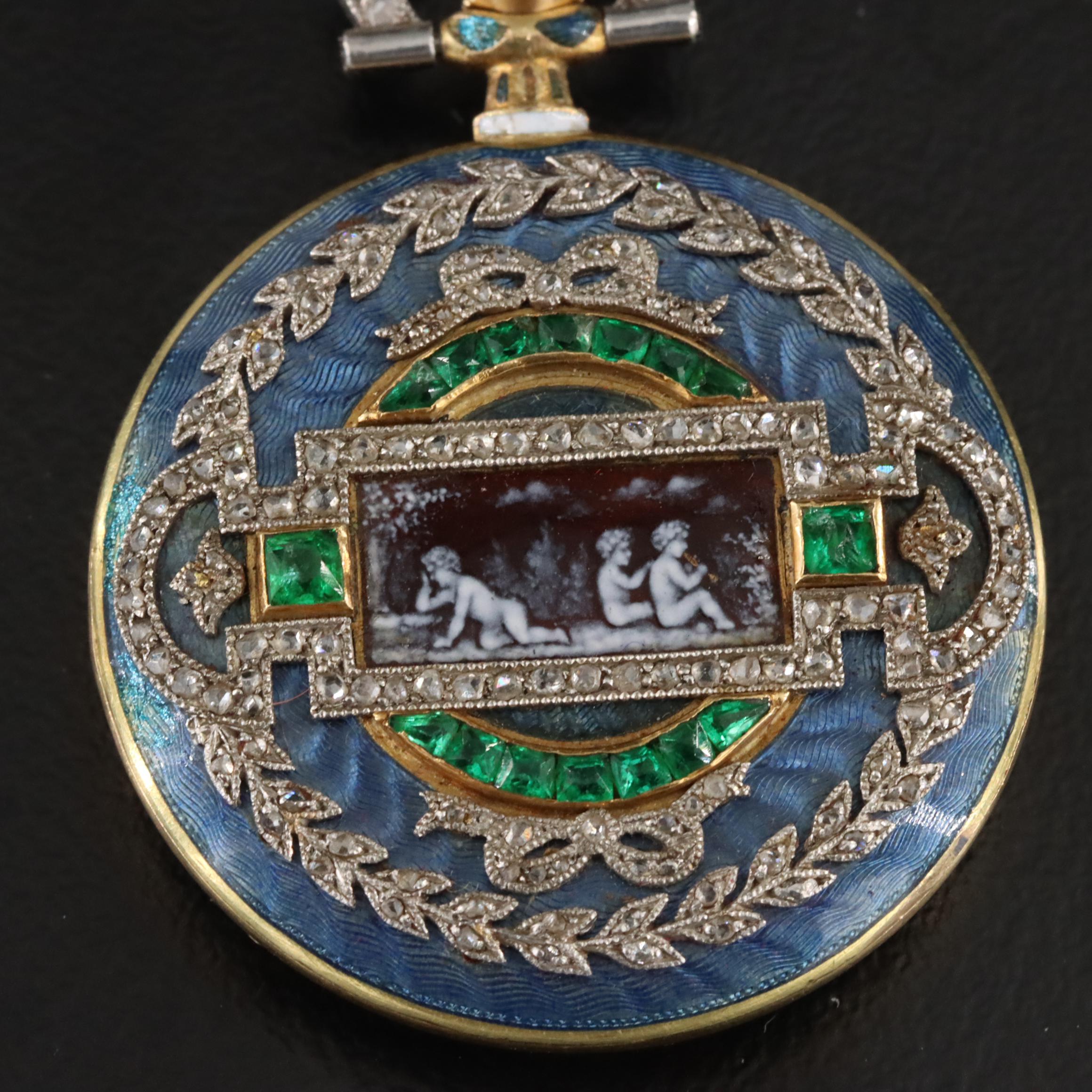 Antique Fabergé Pendant Watch with Box