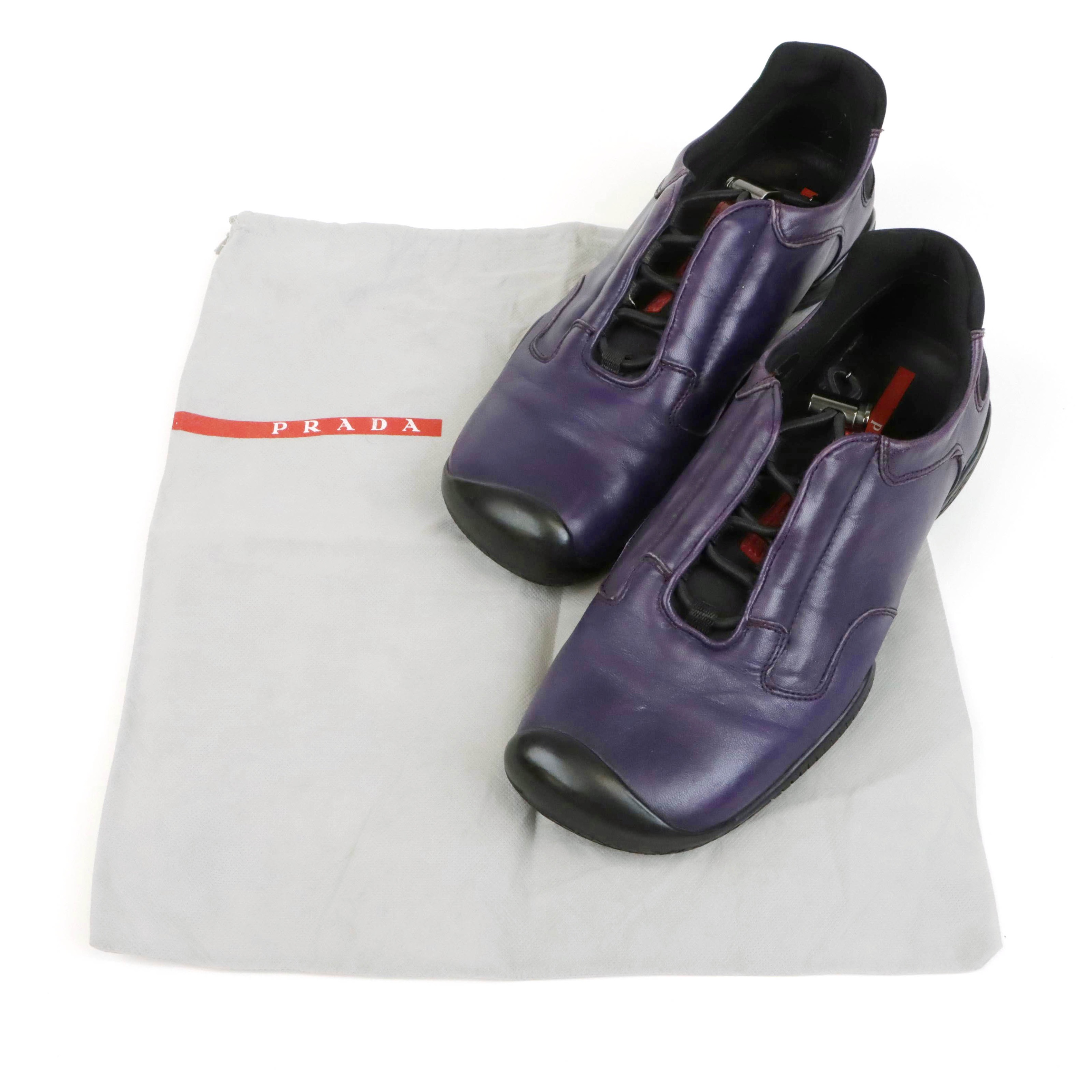 Prada Sport Purple Leather Active Shoes