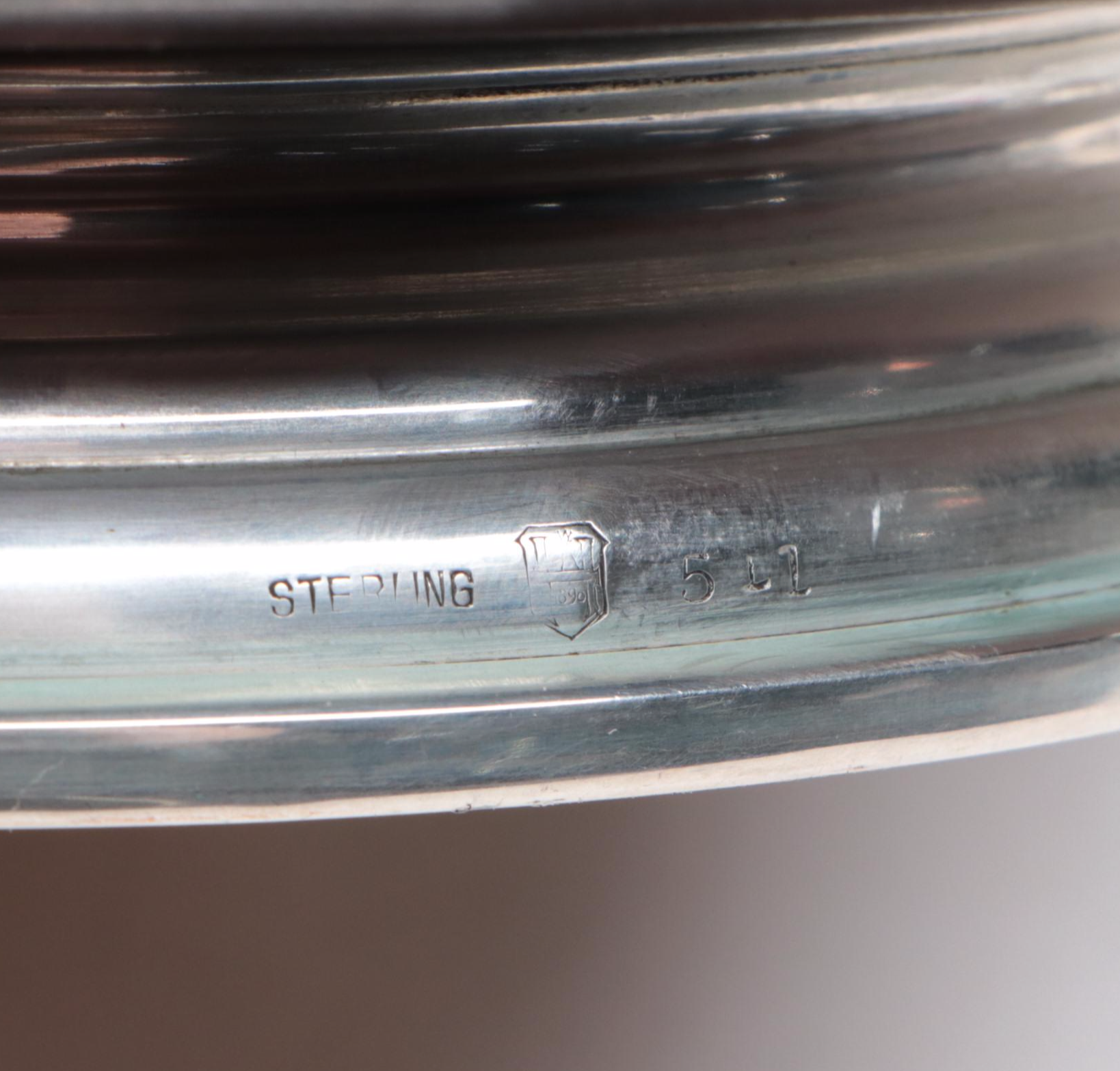 John Hasselbring Sterling Silver and Wooden Bowl and Utensils with Knives