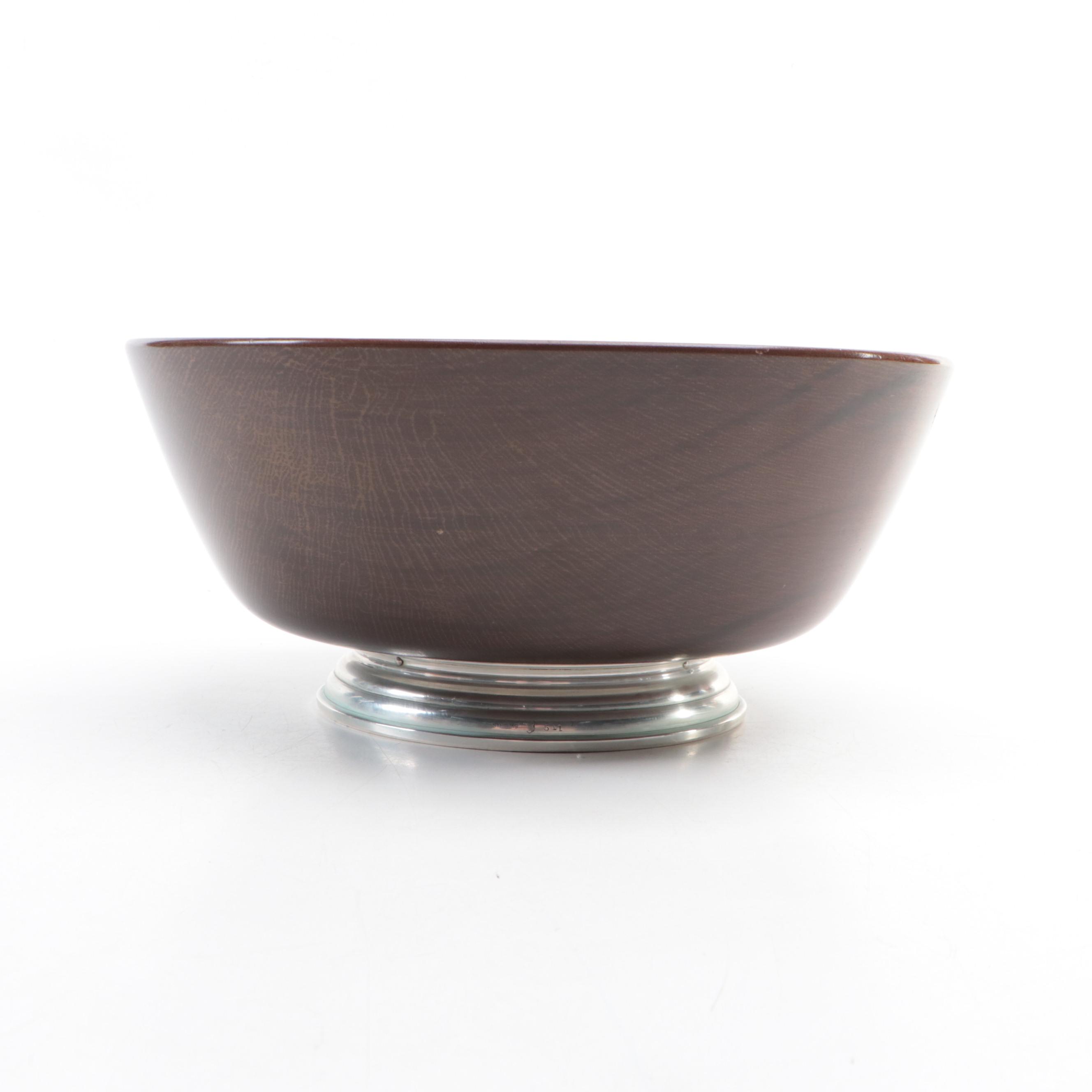 John Hasselbring Sterling Silver and Wooden Bowl and Utensils with Knives