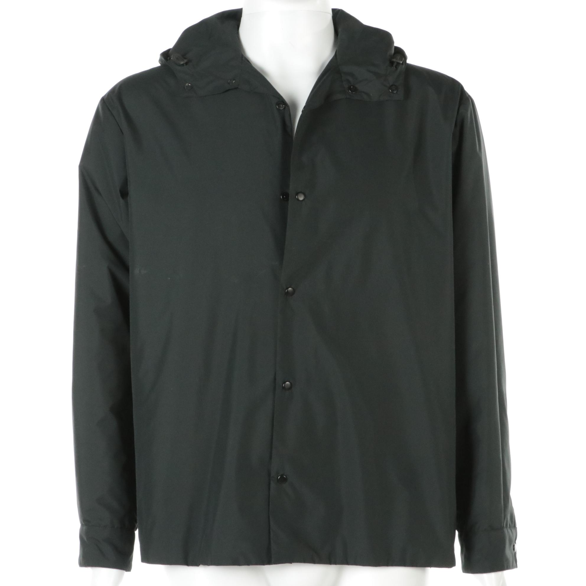 Men's Prada Sport Prima-Loft Snap-Front Active Woven Hoodie