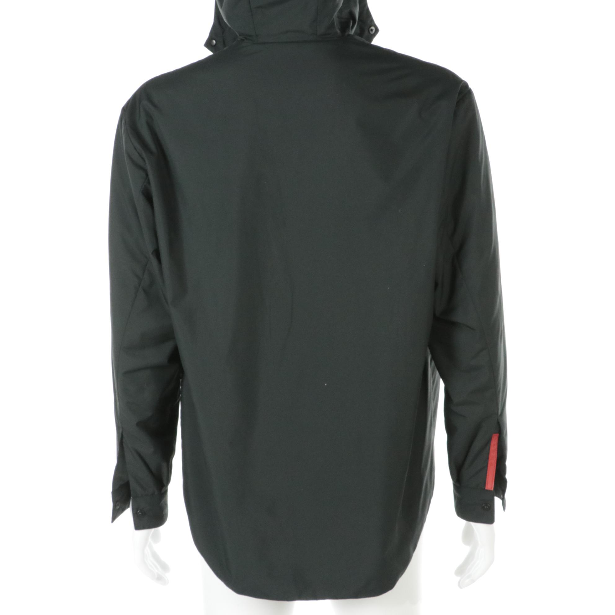Men's Prada Sport Prima-Loft Snap-Front Active Woven Hoodie