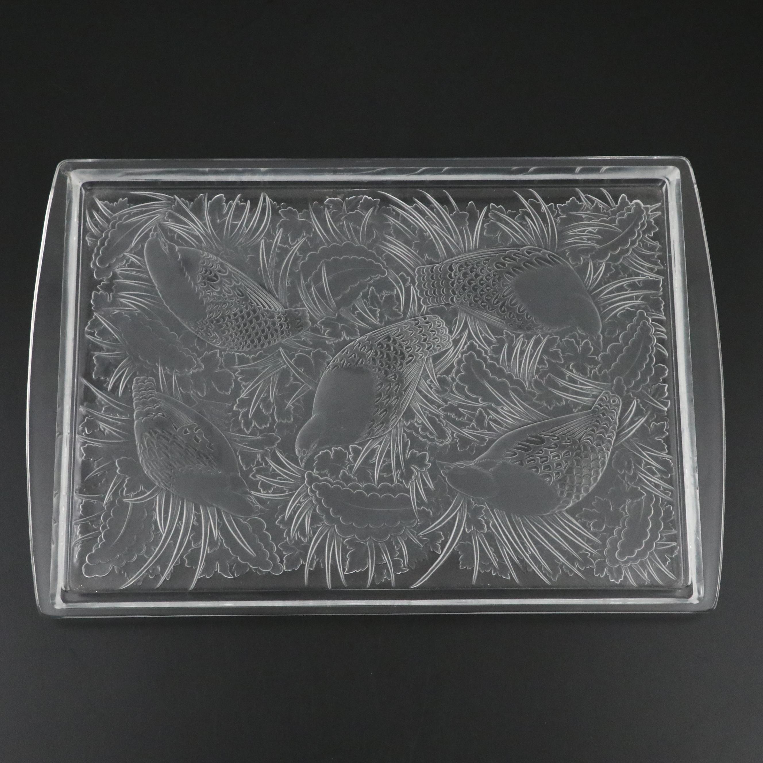 Lalique "Perdrix" Art Deco Crystal Tray