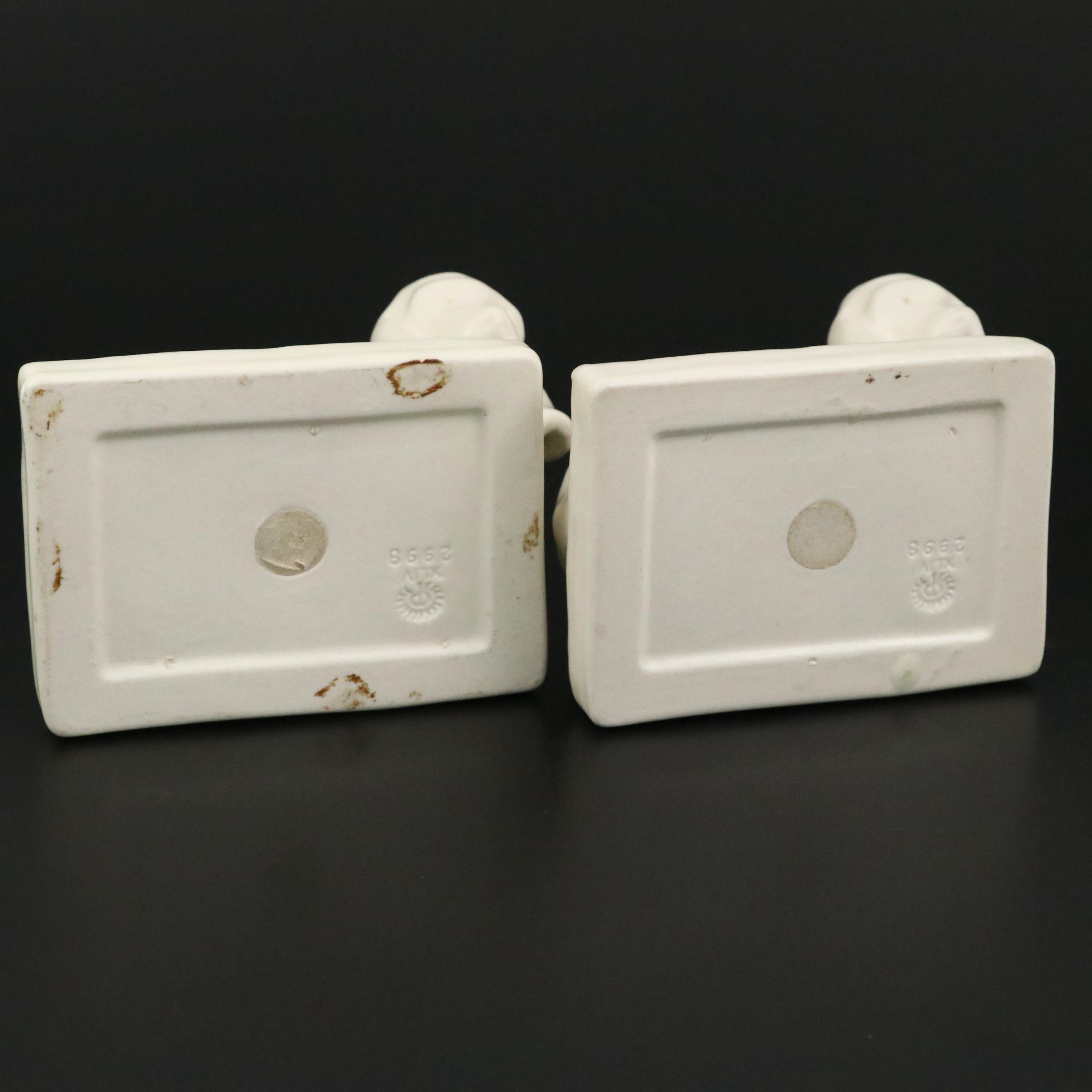 Rookwood Pottery Hound Dog Bookends, 1944