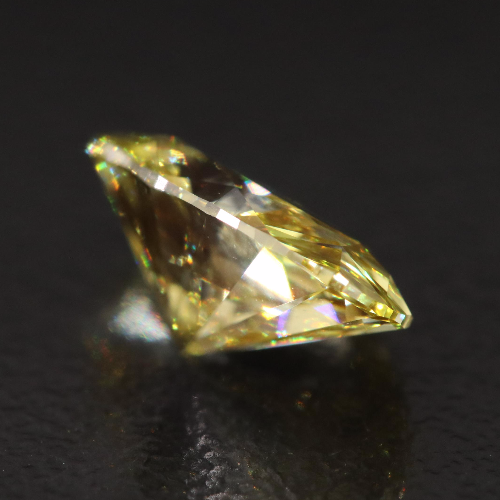 Loose 2.04 CT Fancy Vivid Yellow Lab Grown Diamond with IGI Report