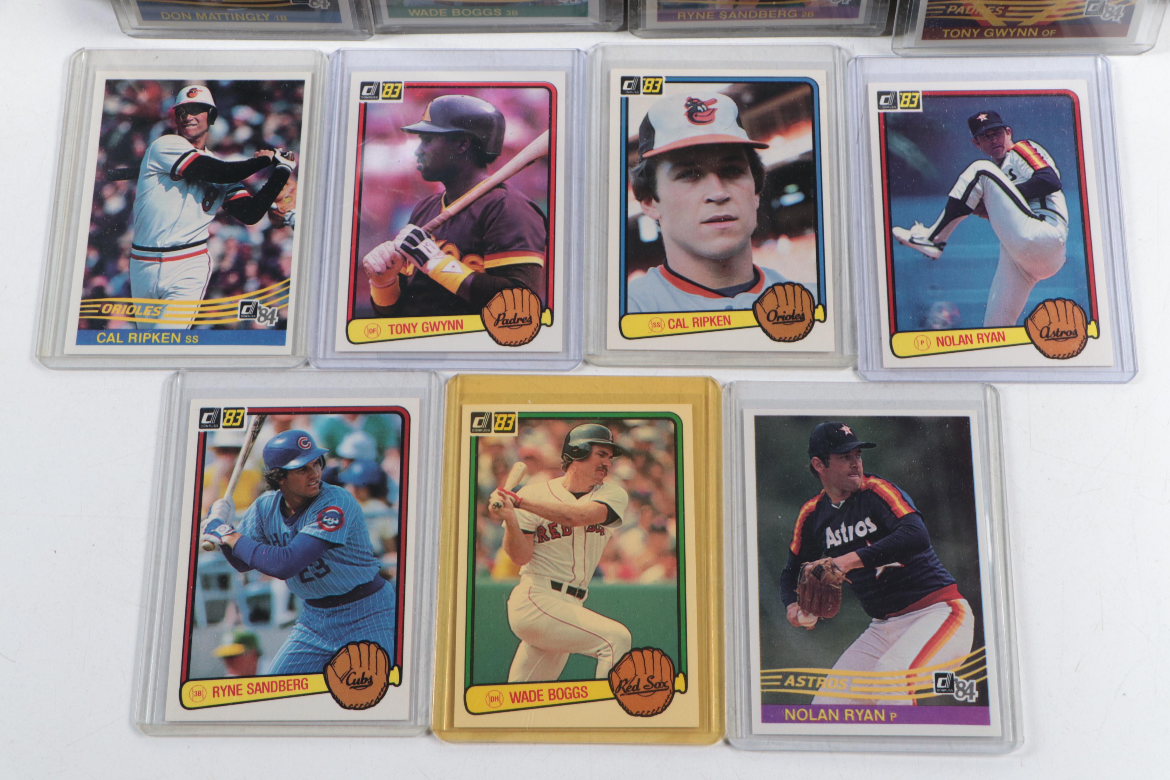 1980s Donruss Nolan Ryan, Cal Ripken, Wade Bogg and More Baseball Cards