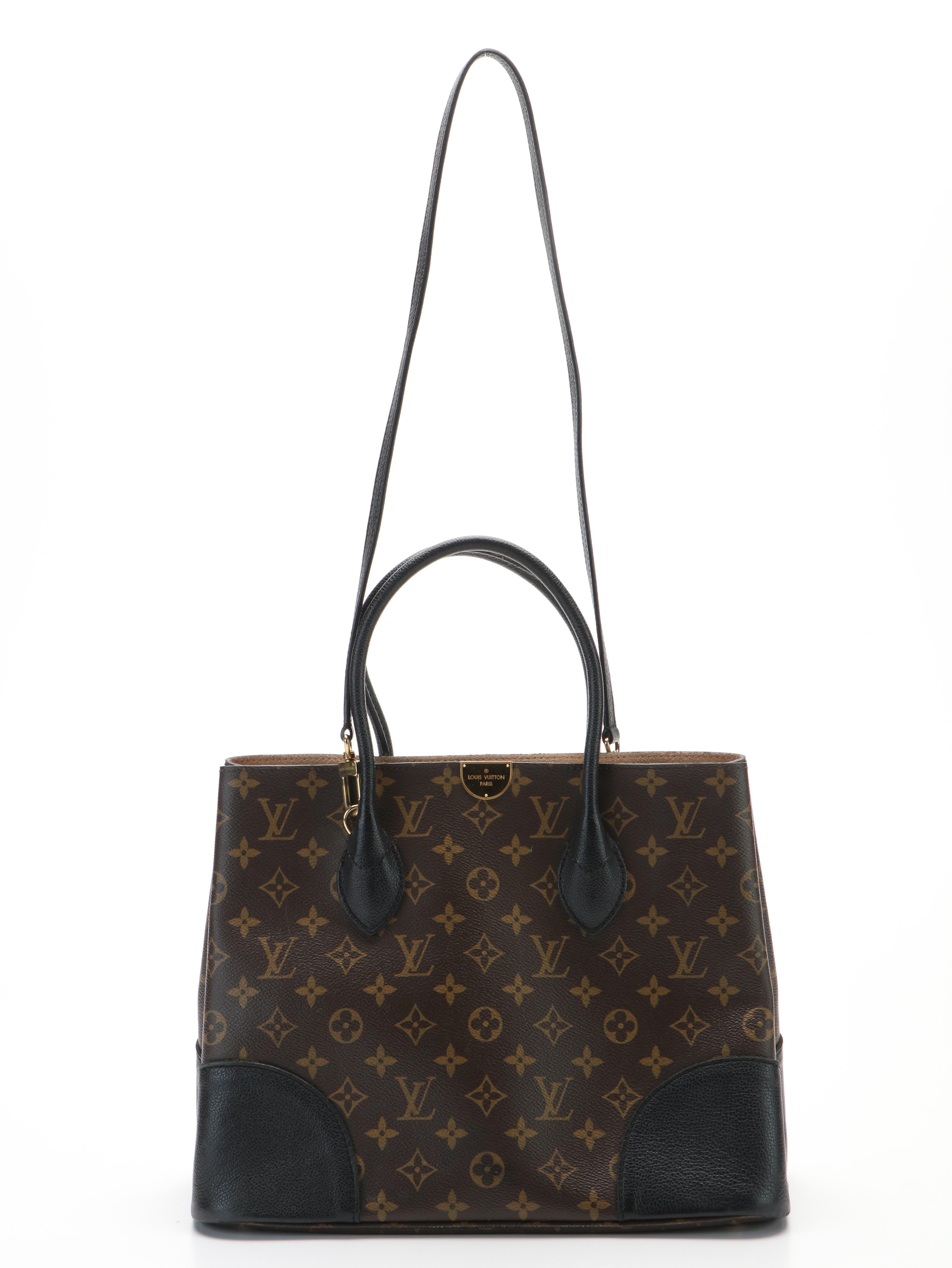 Louis Vuitton  Flandrin Tote Bag in Monogram Coated Canvas and Black Leather