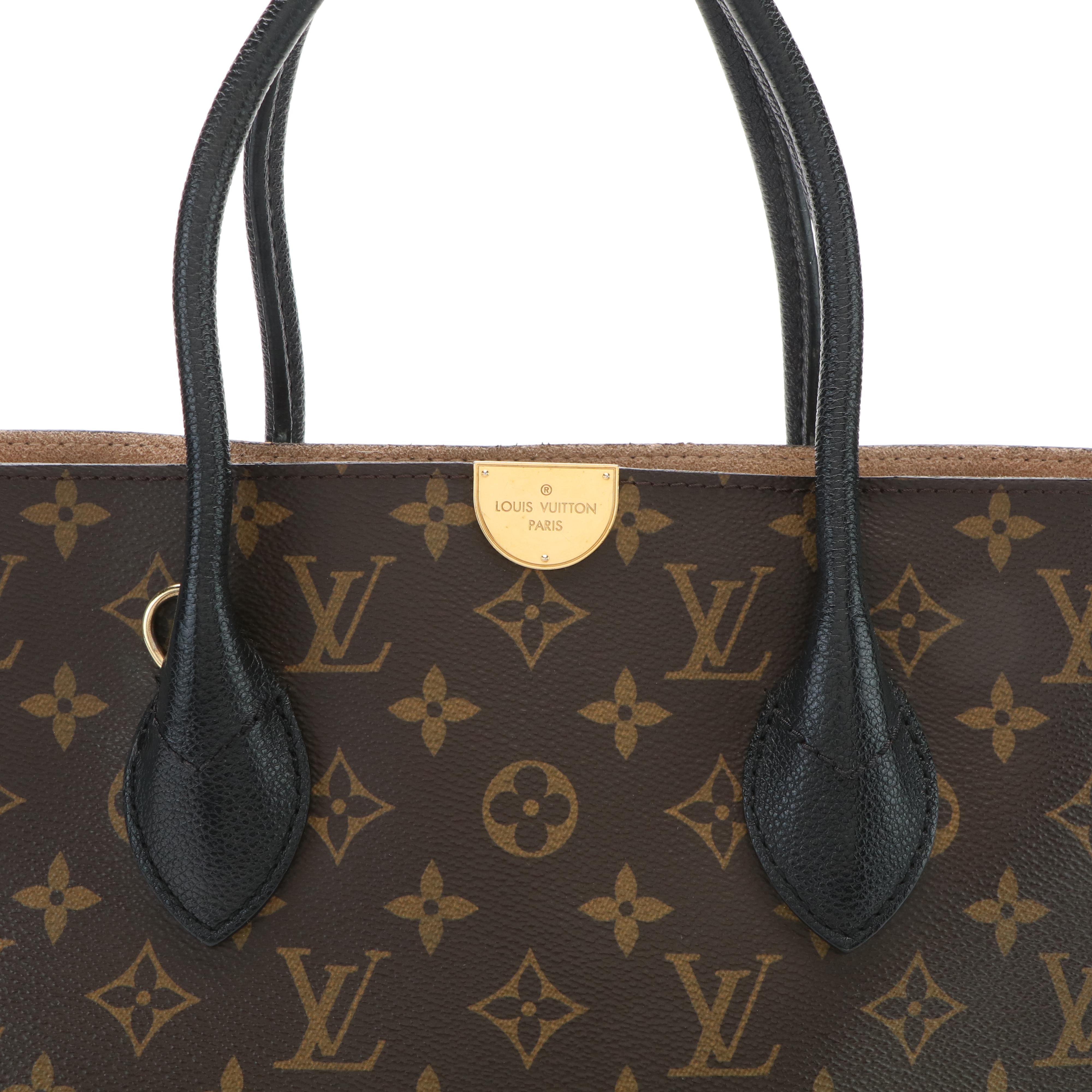 Louis Vuitton  Flandrin Tote Bag in Monogram Coated Canvas and Black Leather