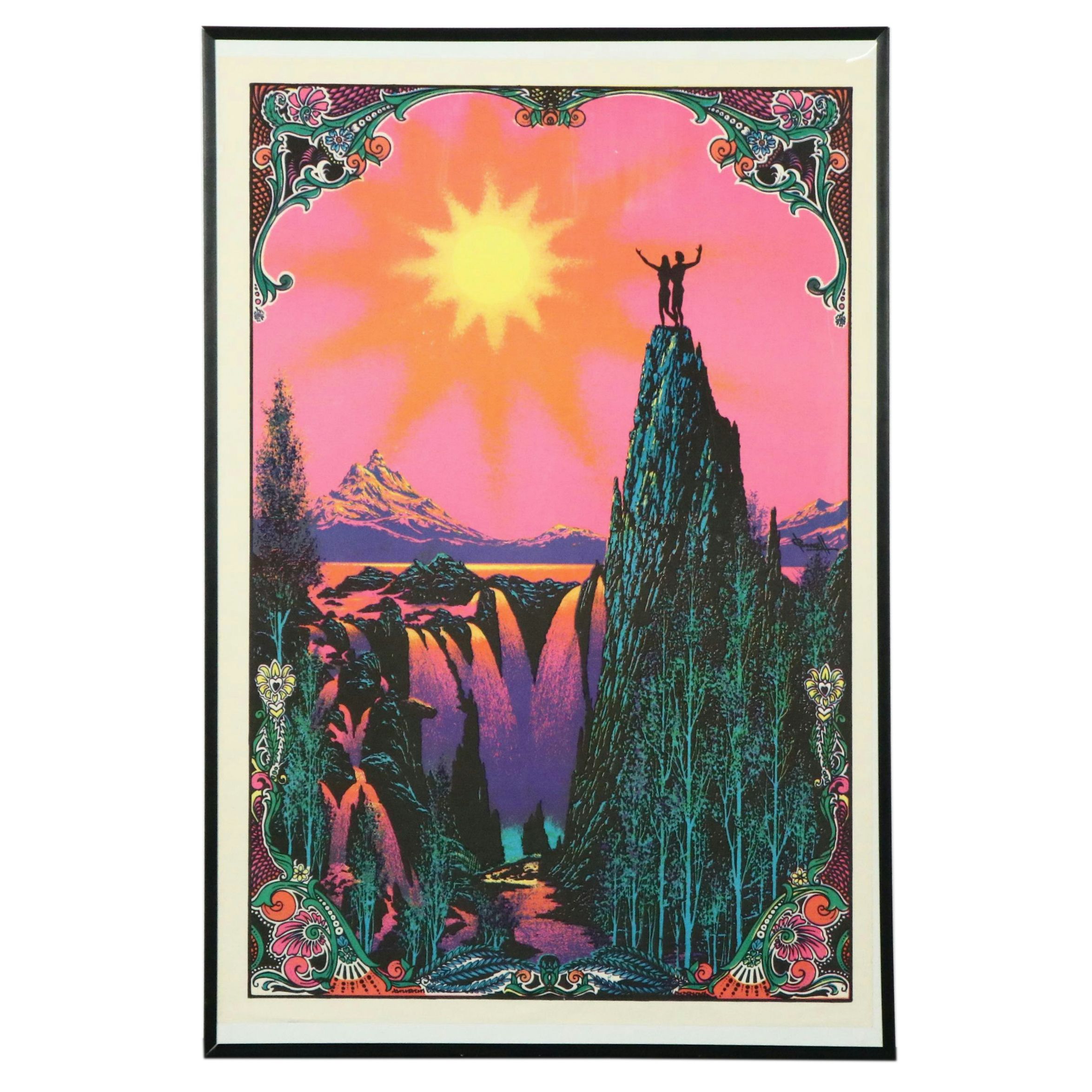 Original 1970s Blacklight Poster "Garden of Eden" by Bunnell