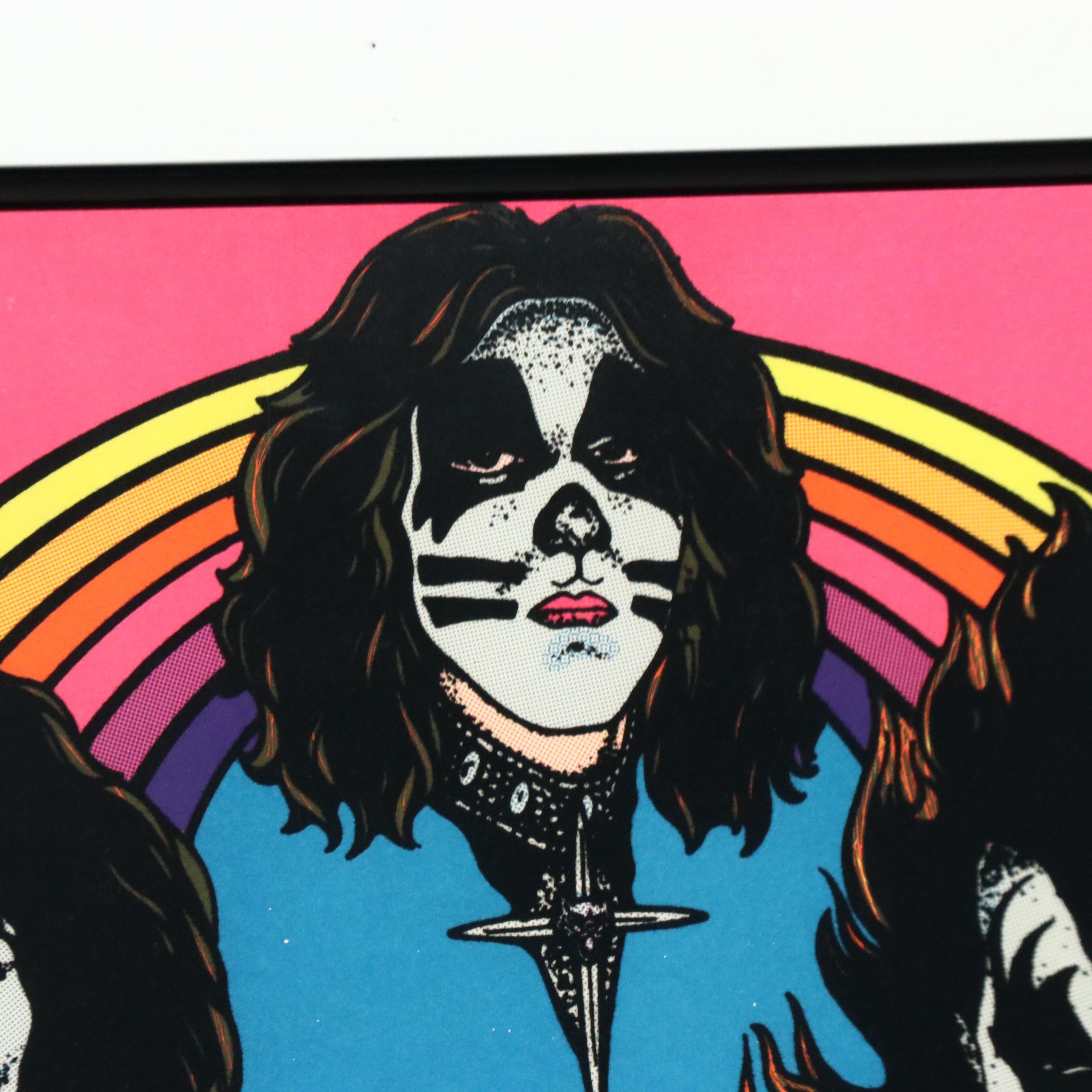 KISS Original 1976 Textured Blacklight Poster