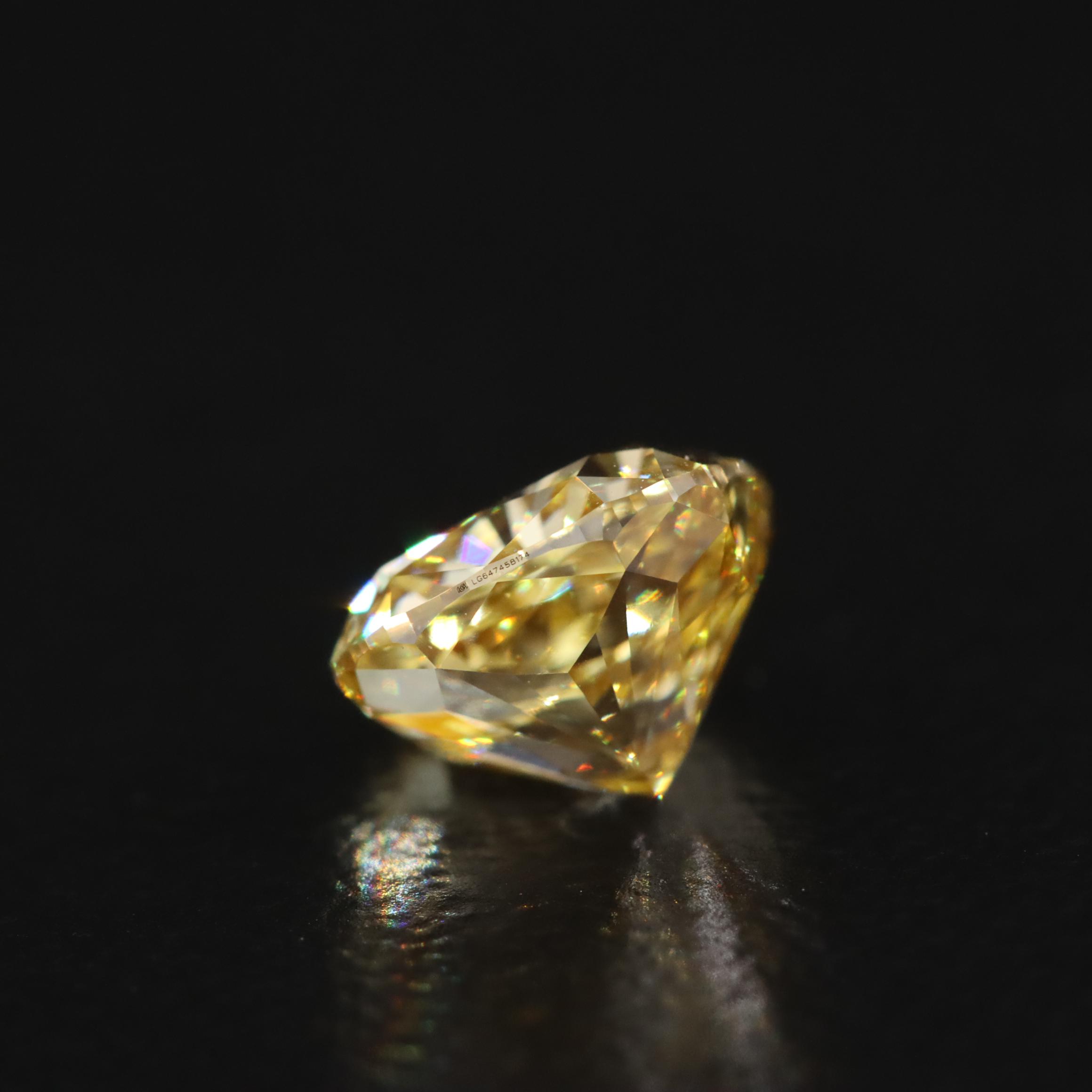 Loose 1.25 CT Fancy Vivid Yellow Lab Grown Diamond with IGI Report