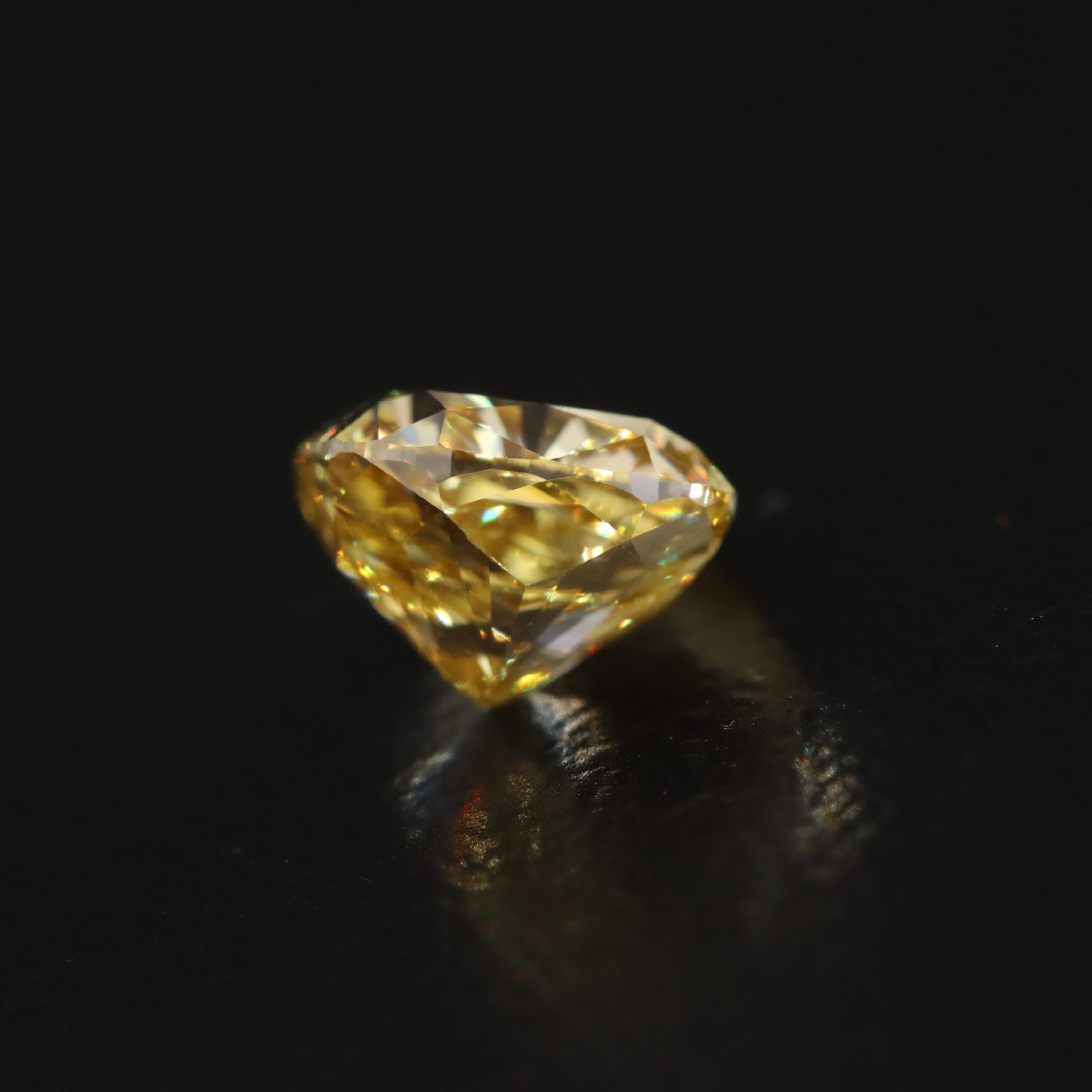 Loose 1.25 CT Fancy Vivid Yellow Lab Grown Diamond with IGI Report