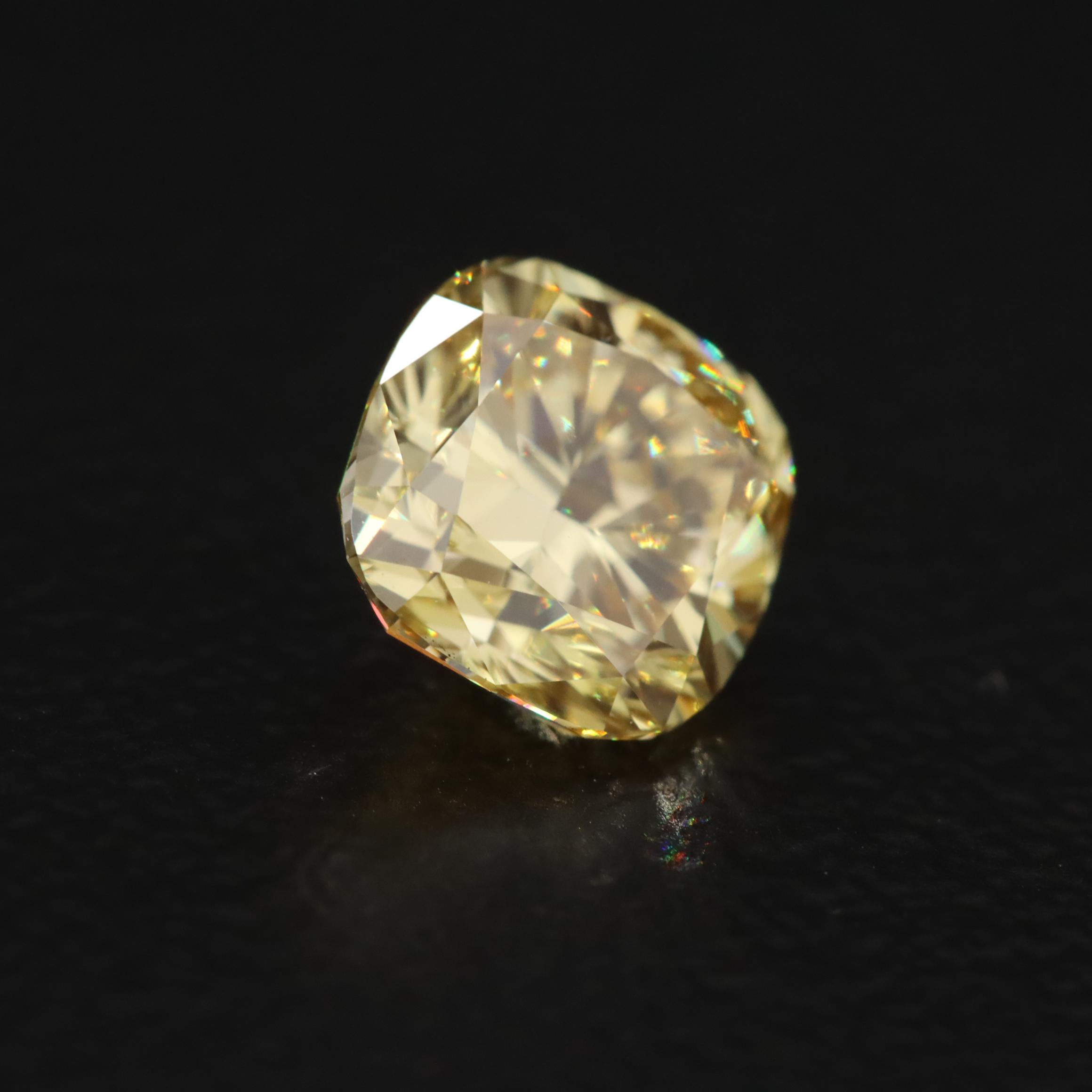 Loose 1.25 CT Fancy Vivid Yellow Lab Grown Diamond with IGI Report