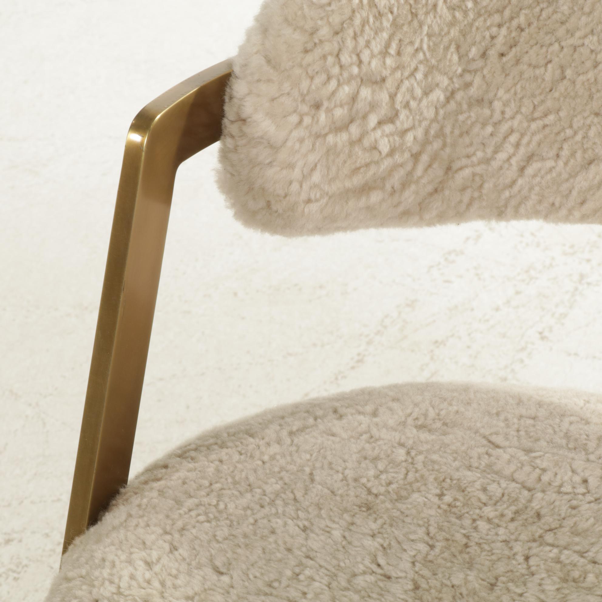 Contemporary Kelly Wearstler Studio Dining Chairs with Fur Upholstery, Pair