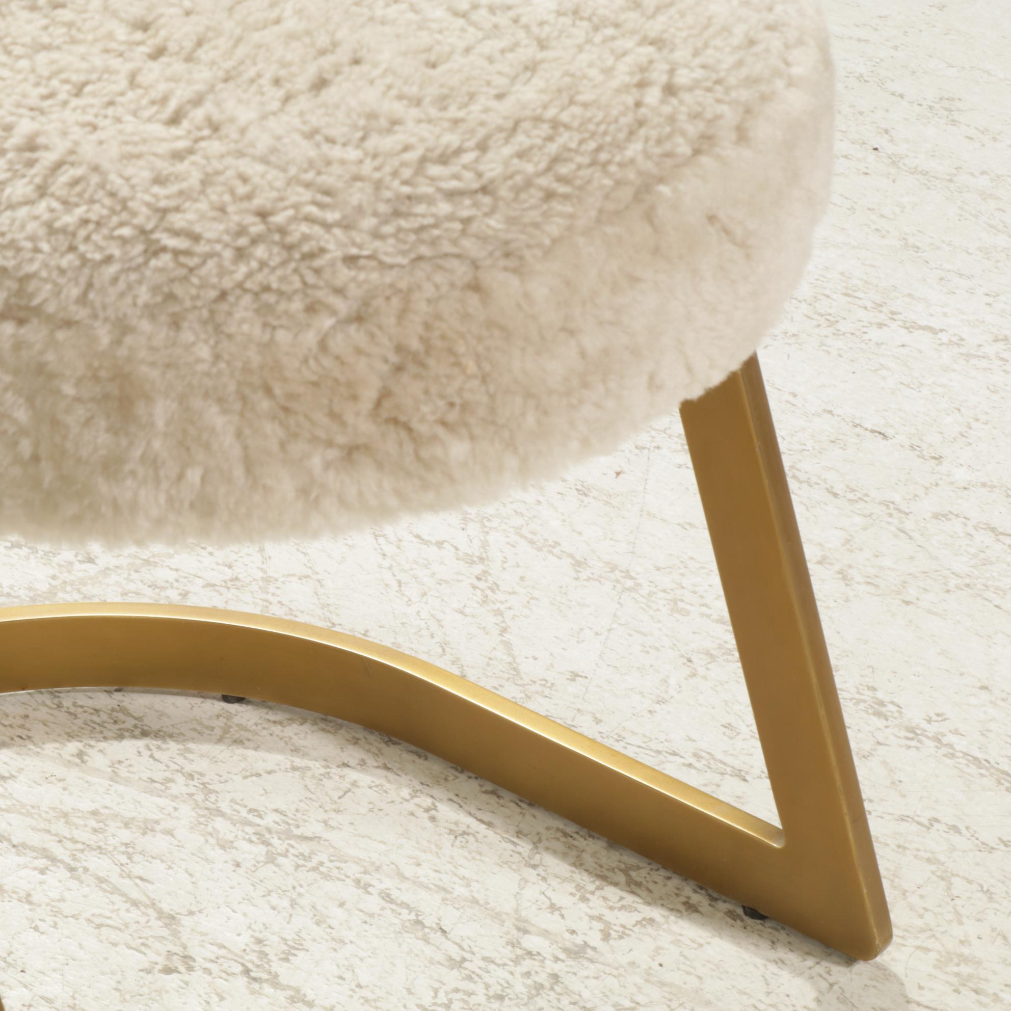 Contemporary Kelly Wearstler Studio Dining Chairs with Fur Upholstery, Pair