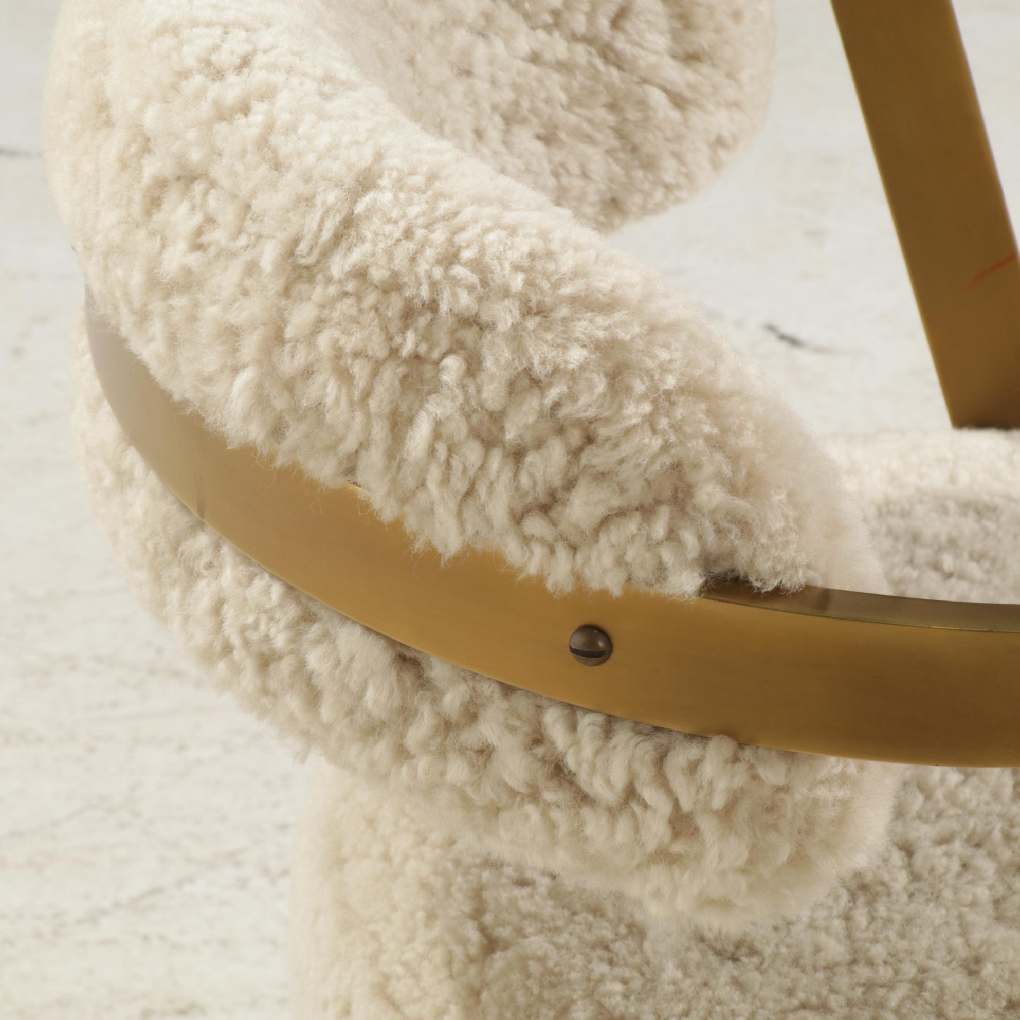 Contemporary Kelly Wearstler Studio Dining Chairs with Fur Upholstery, Pair