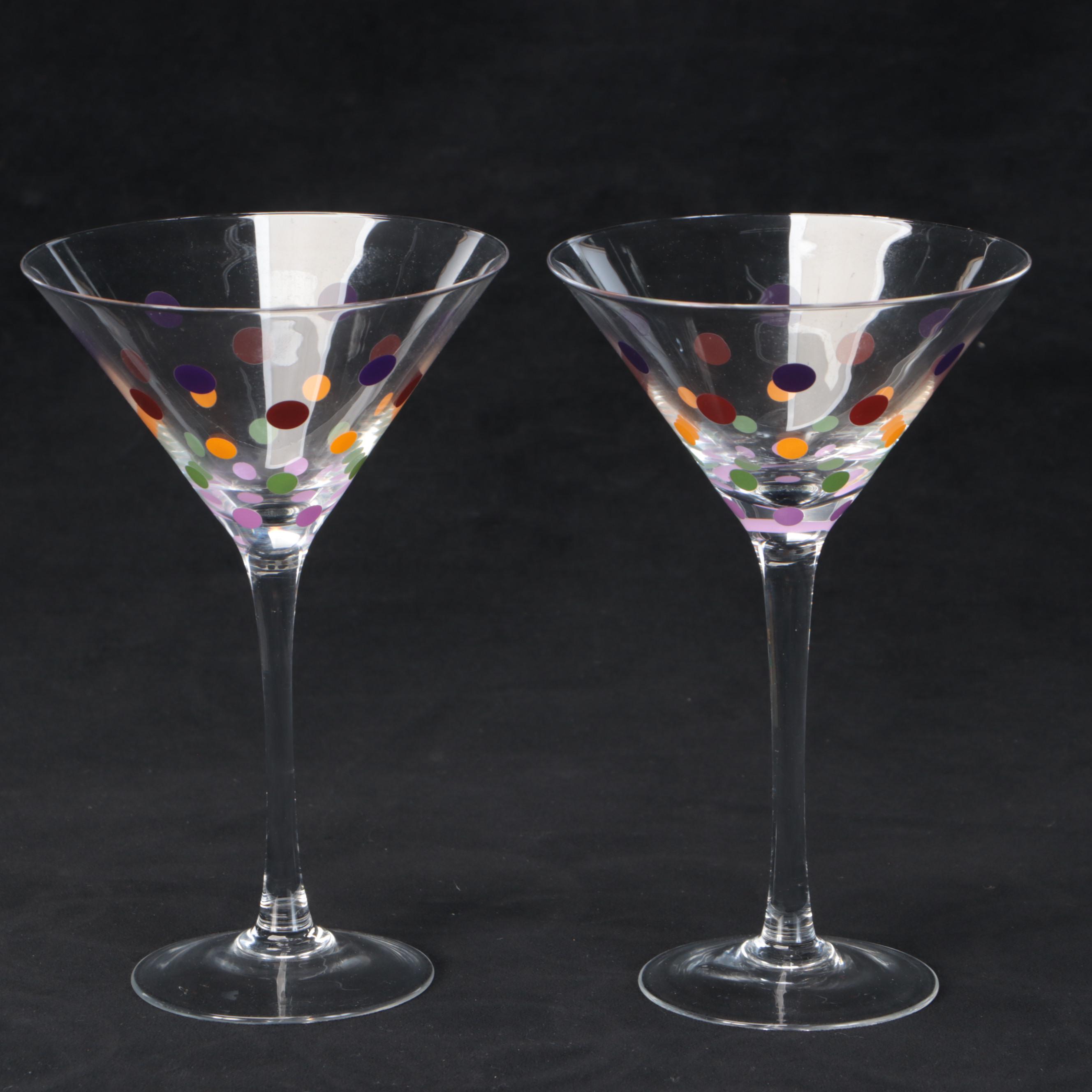 Etched Glass Snowflake Pattern and Other Martini Glasses