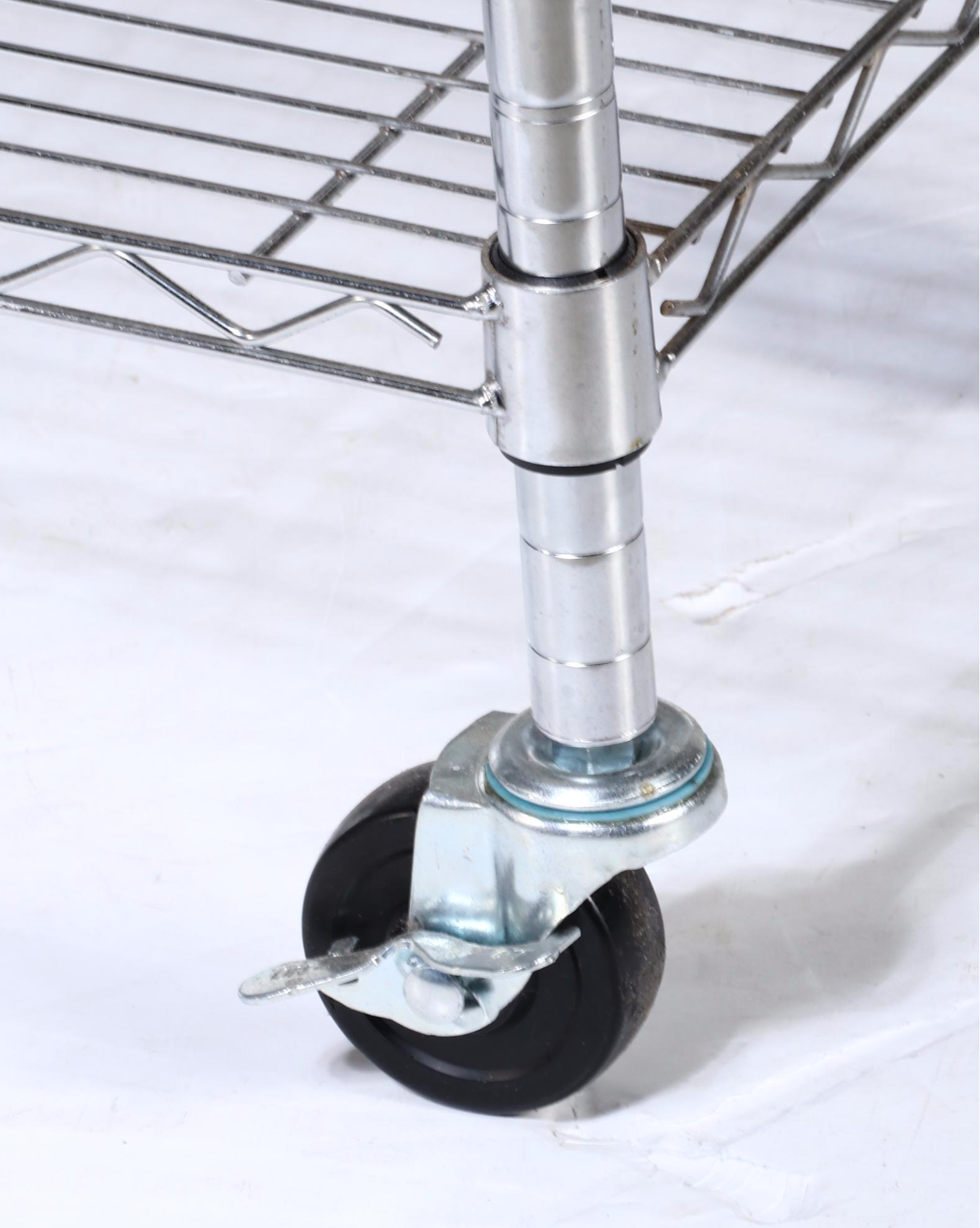 Contemporary Butcher Block Top Kitchen Cart with Storage Shelf