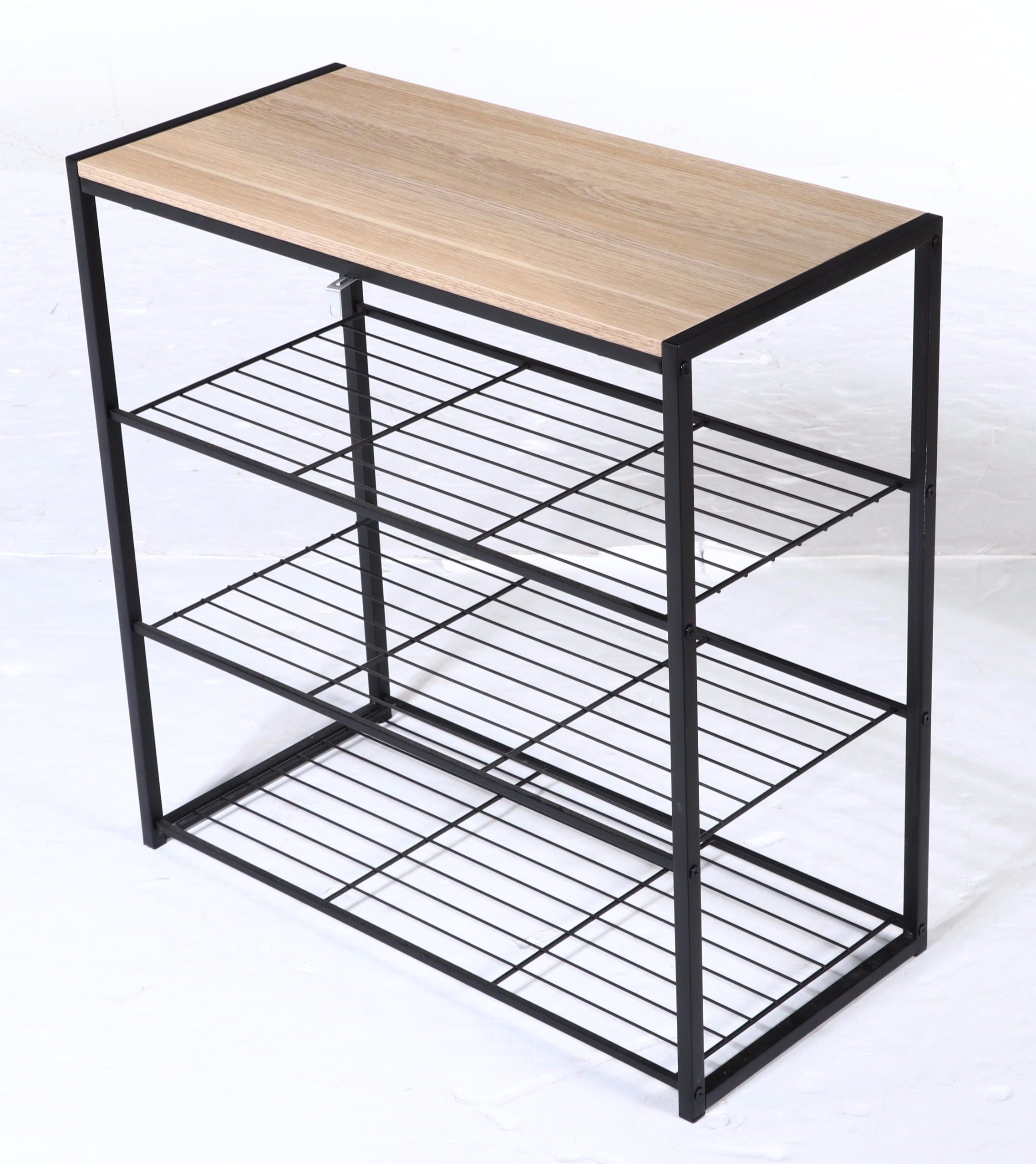 Contemporary Butcher Block Top Kitchen Cart with Storage Shelf