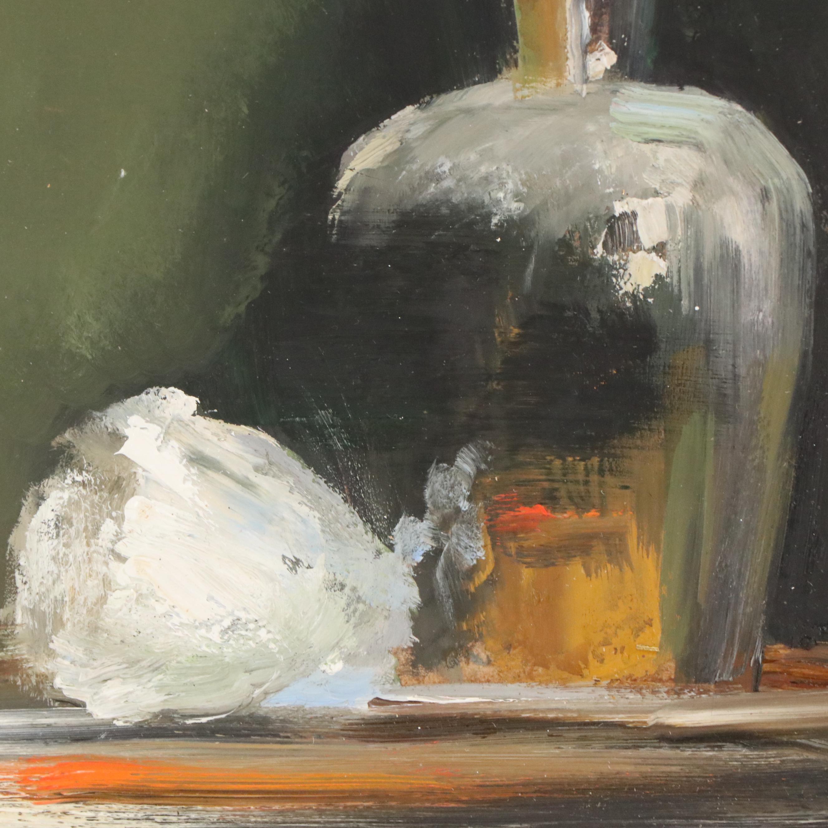 Natalia Demenko Still Life Oil Painting of White Roses